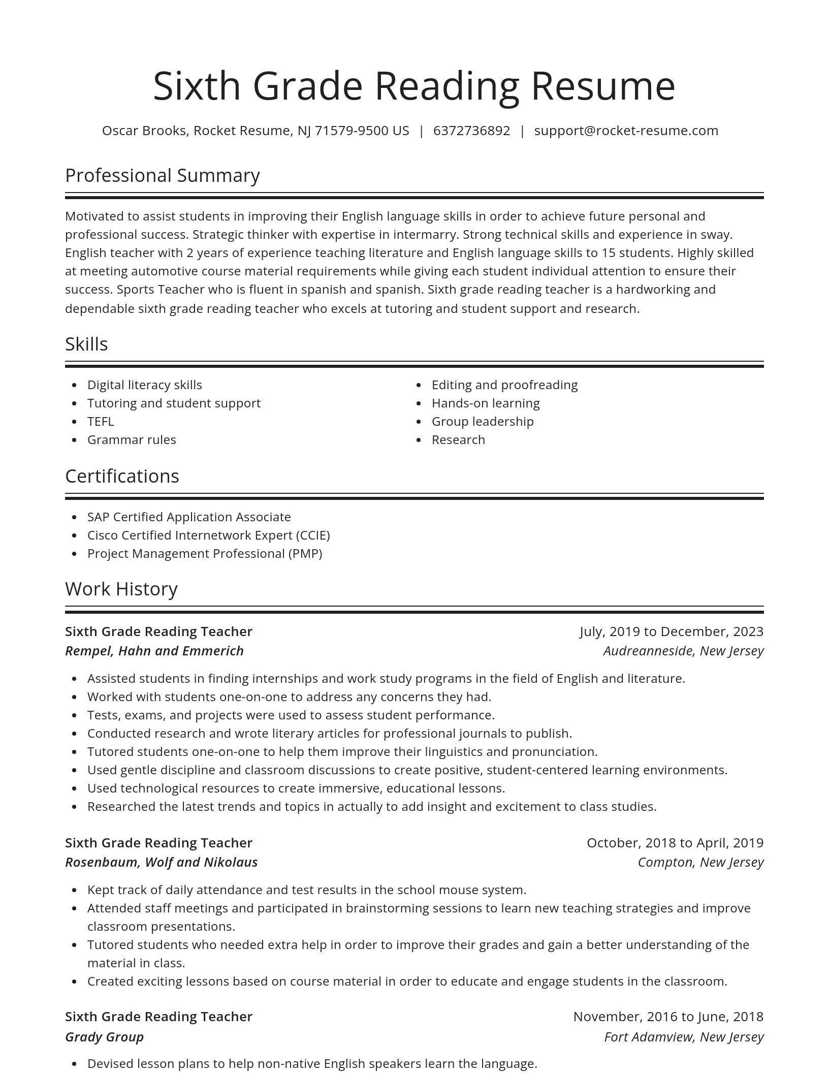 Spotlight resume template