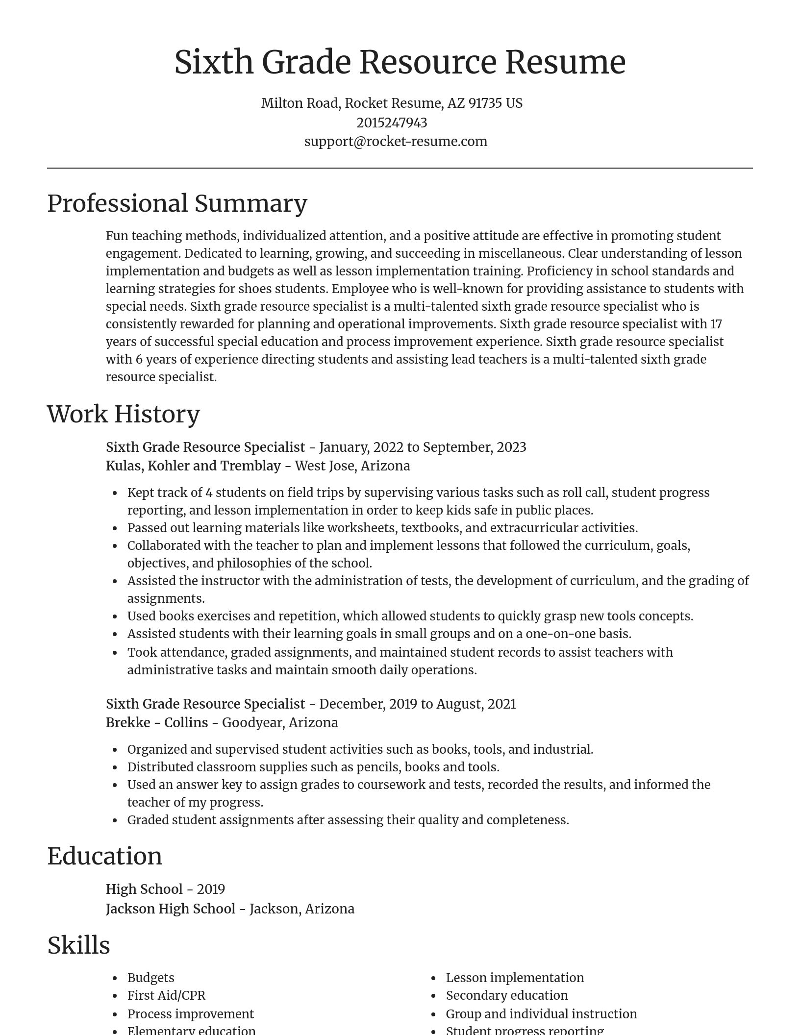 Focal Point resume template