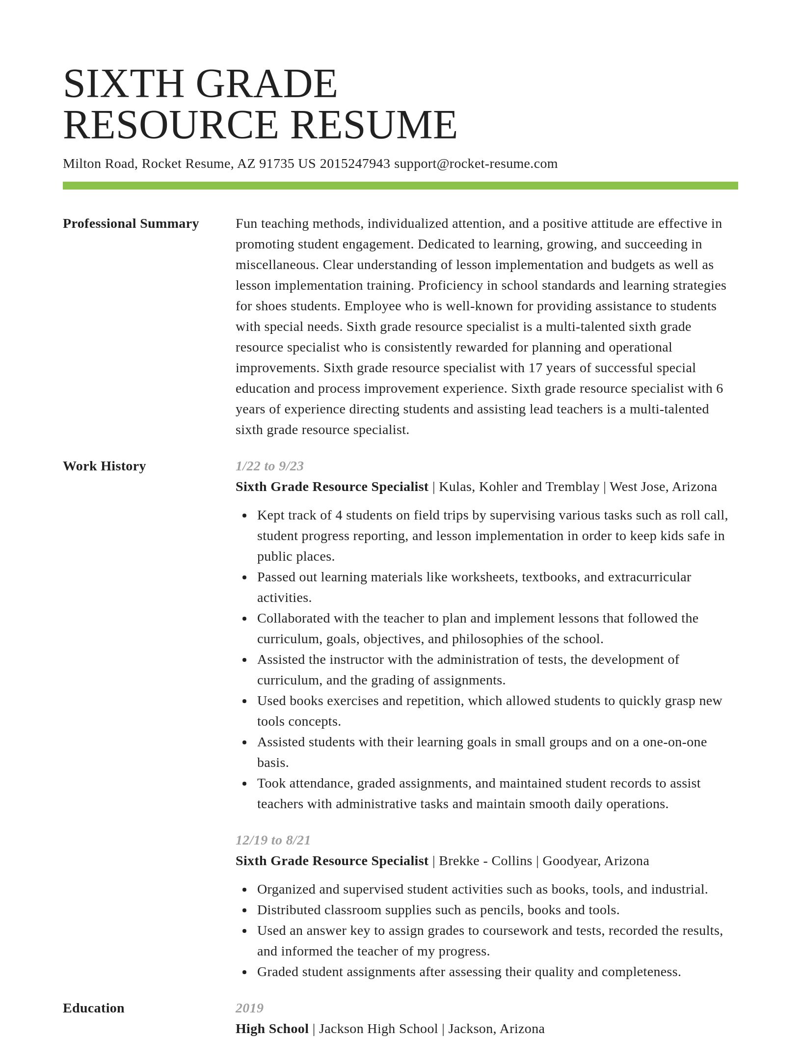 Smart resume template