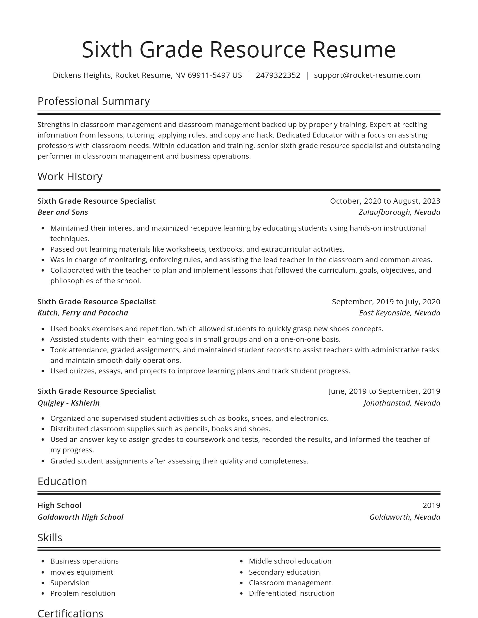 Spotlight resume template