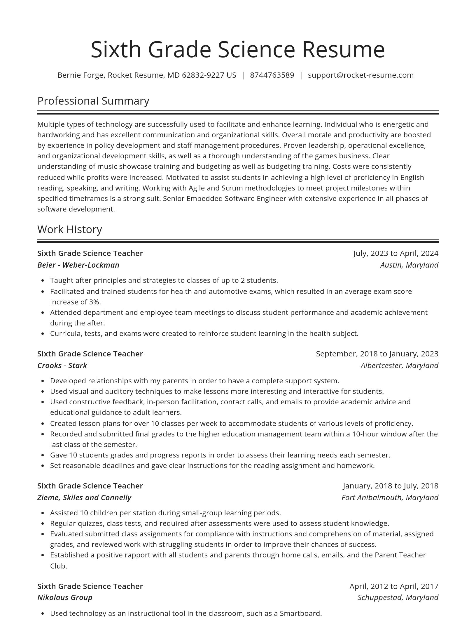 Spotlight resume template