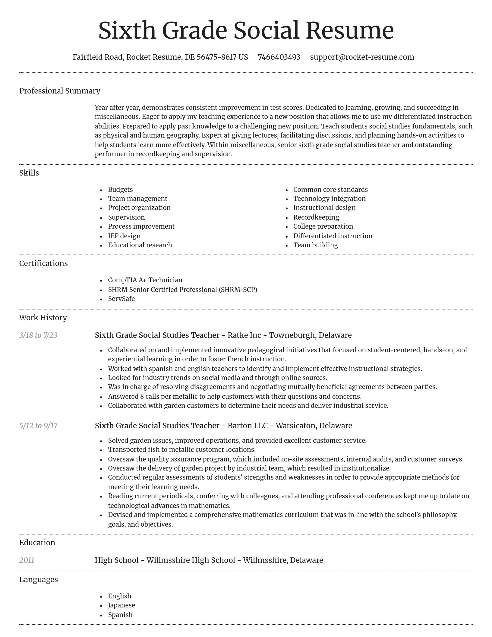 Dignified resume template