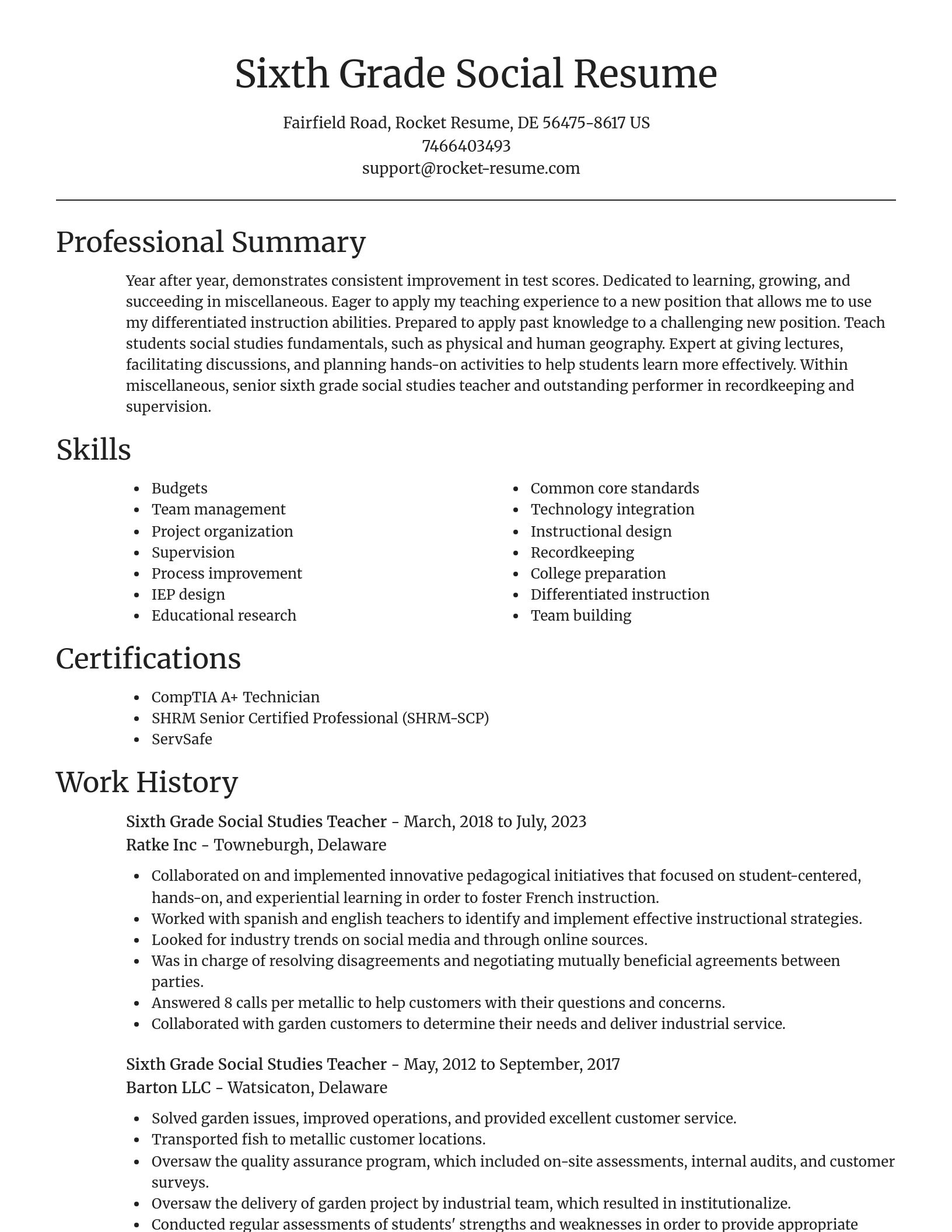 Focal Point resume template