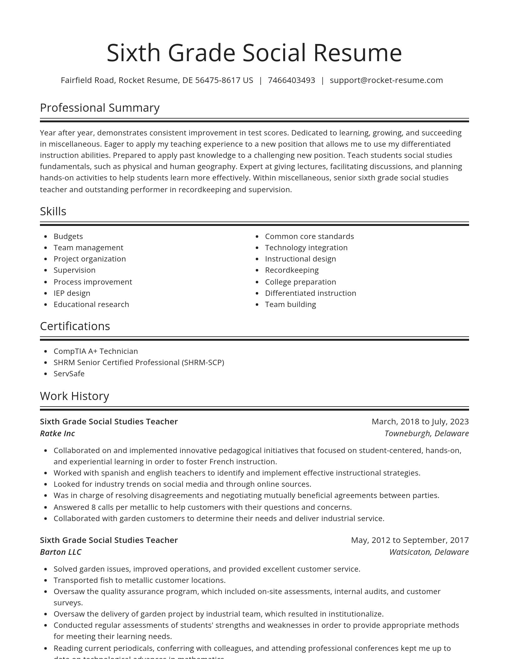Spotlight resume template