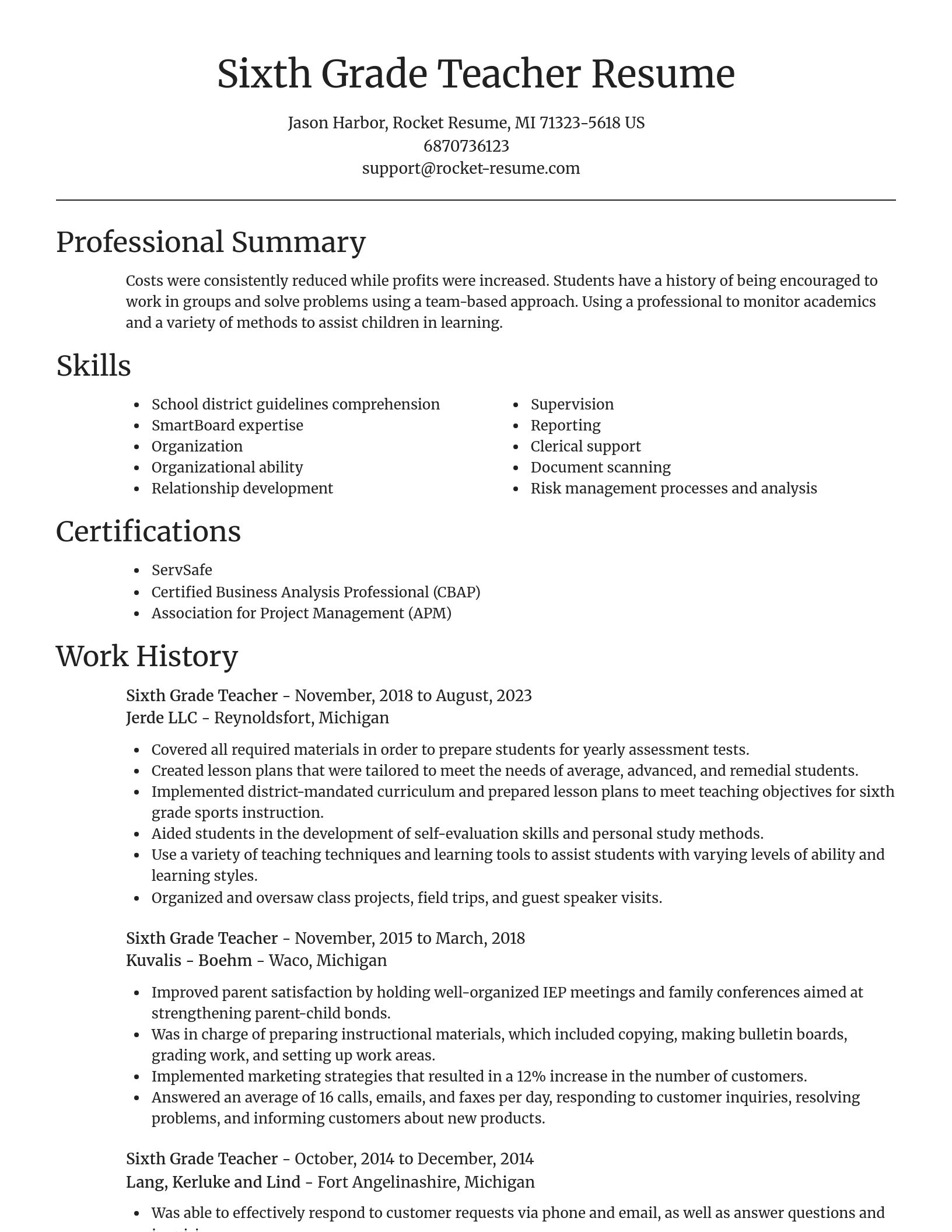 Focal Point resume template