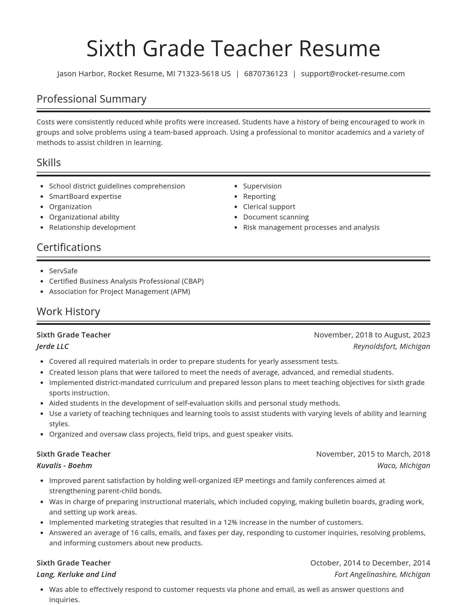 Spotlight resume template