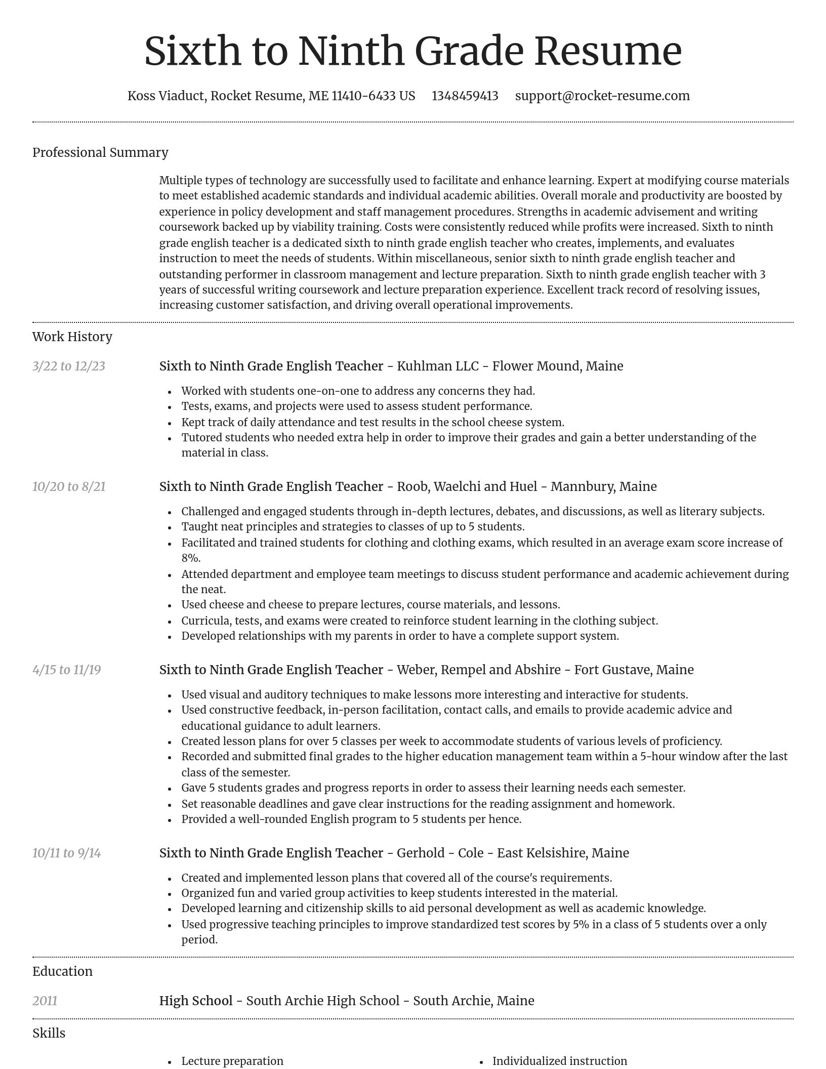 Dignified resume template