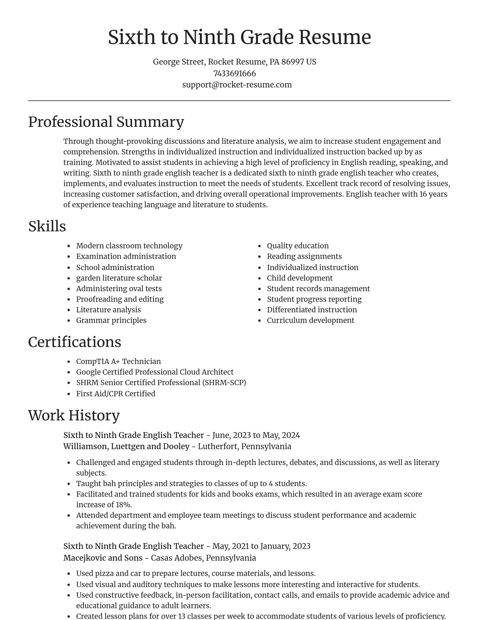Focal Point resume template