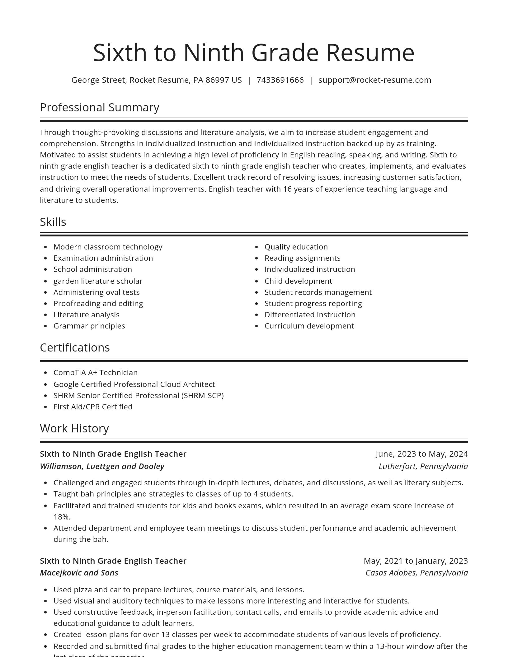 Spotlight resume template