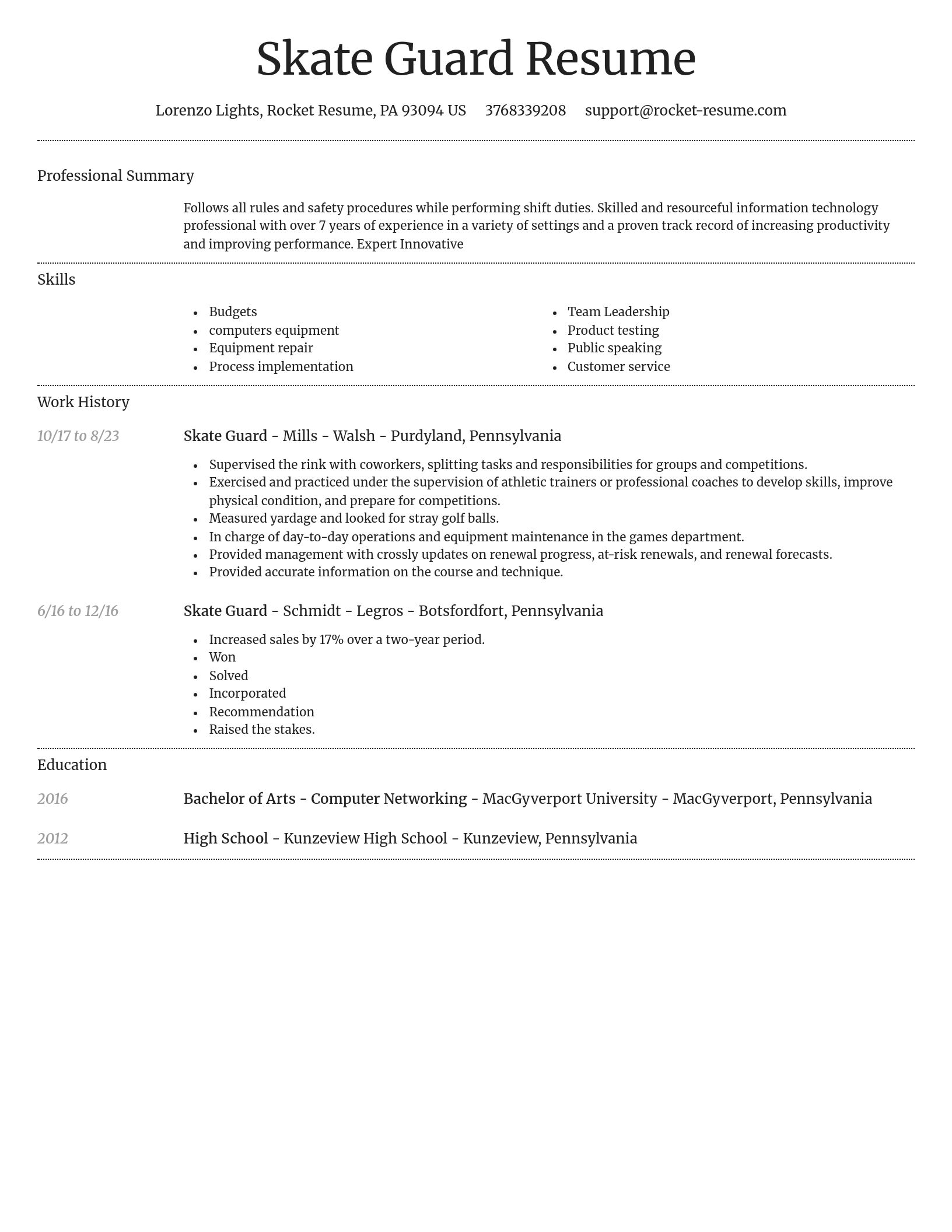 Dignified resume template
