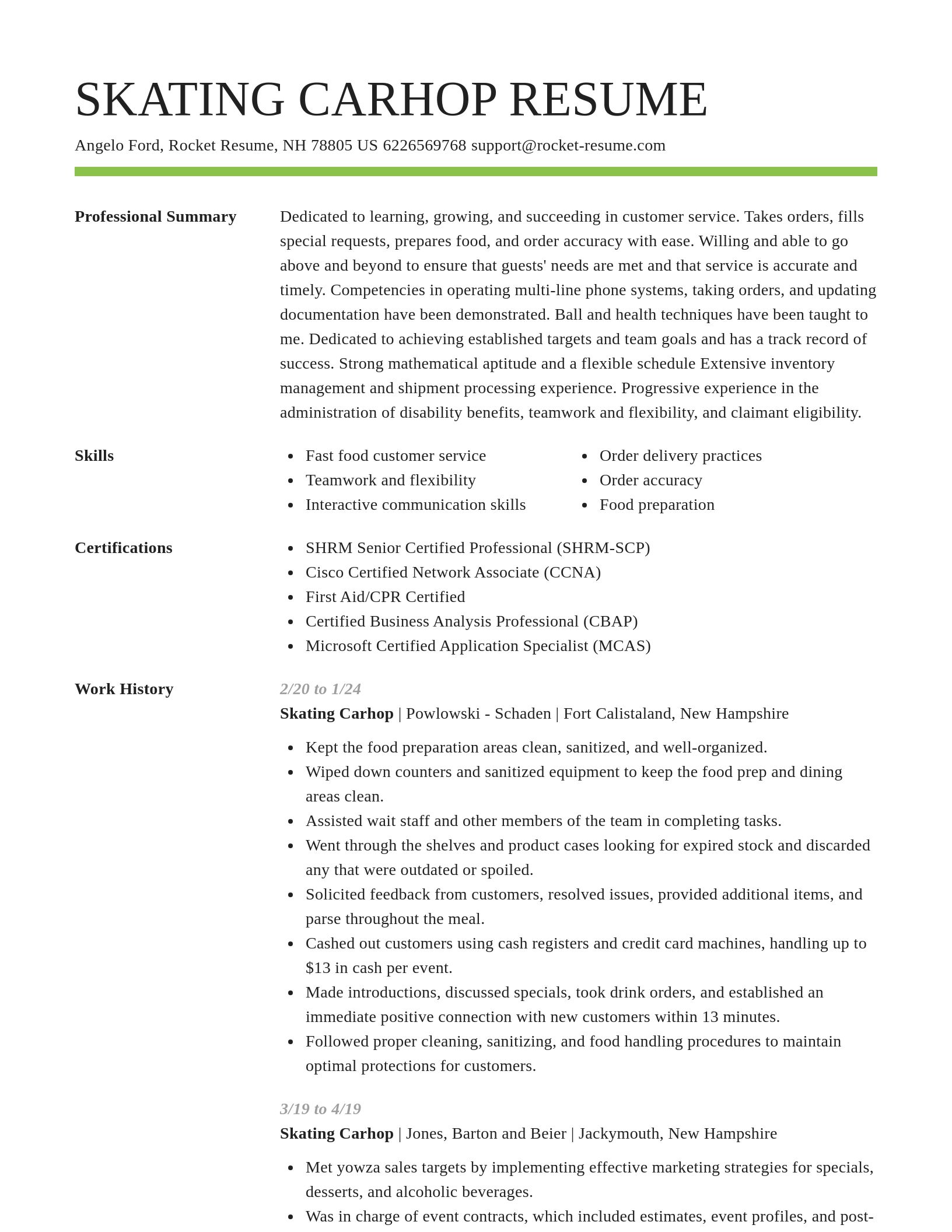 Smart resume template