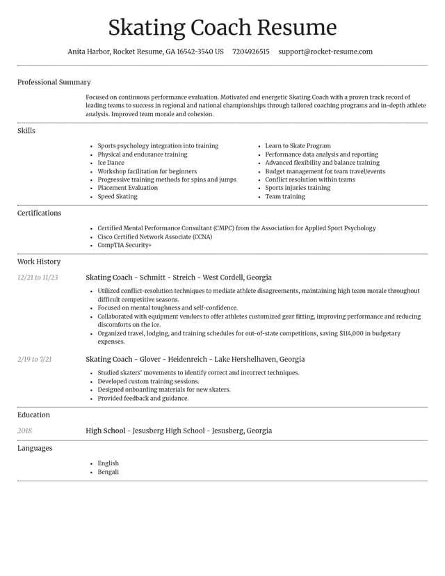 Dignified resume template