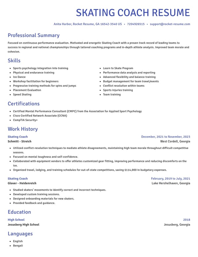 Novel resume template