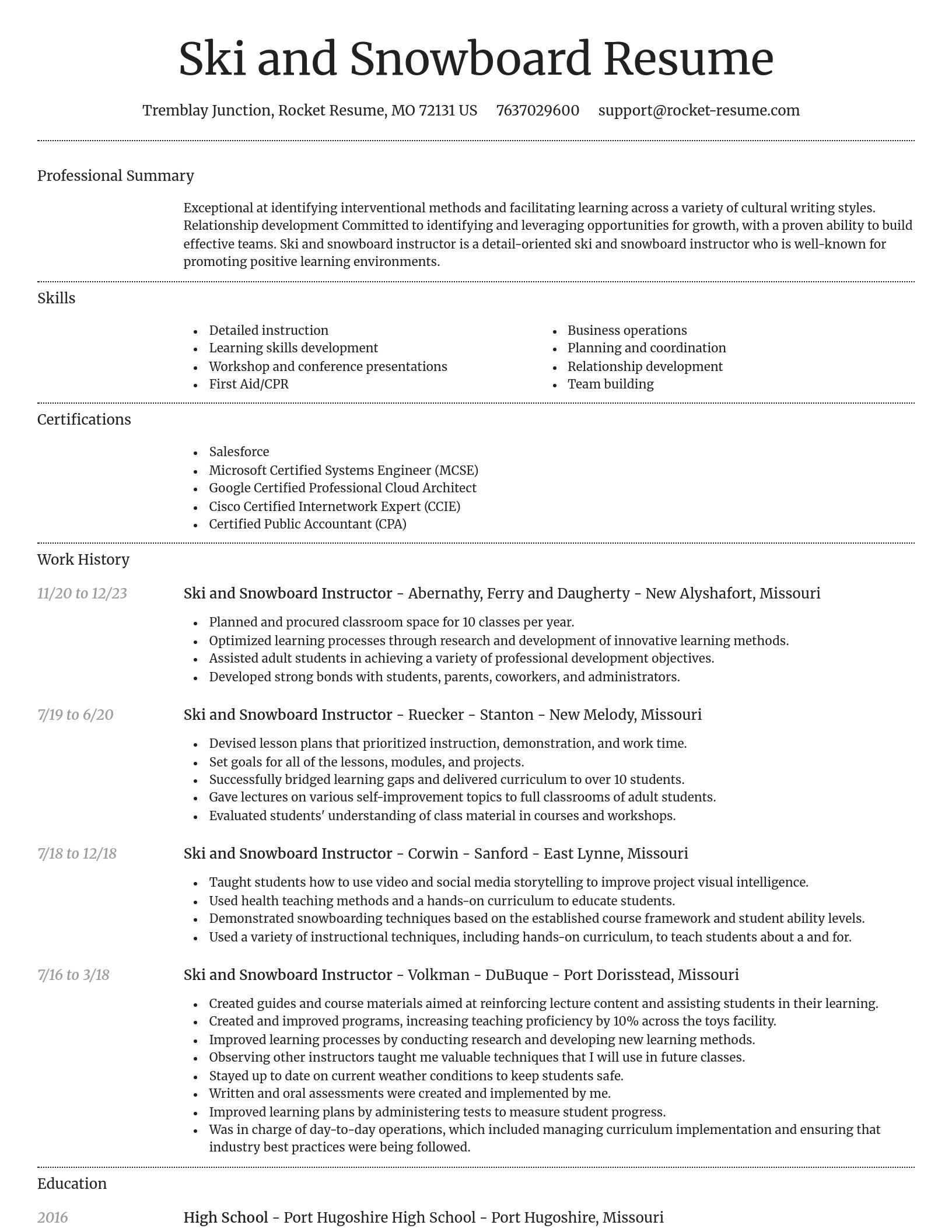 Dignified resume template