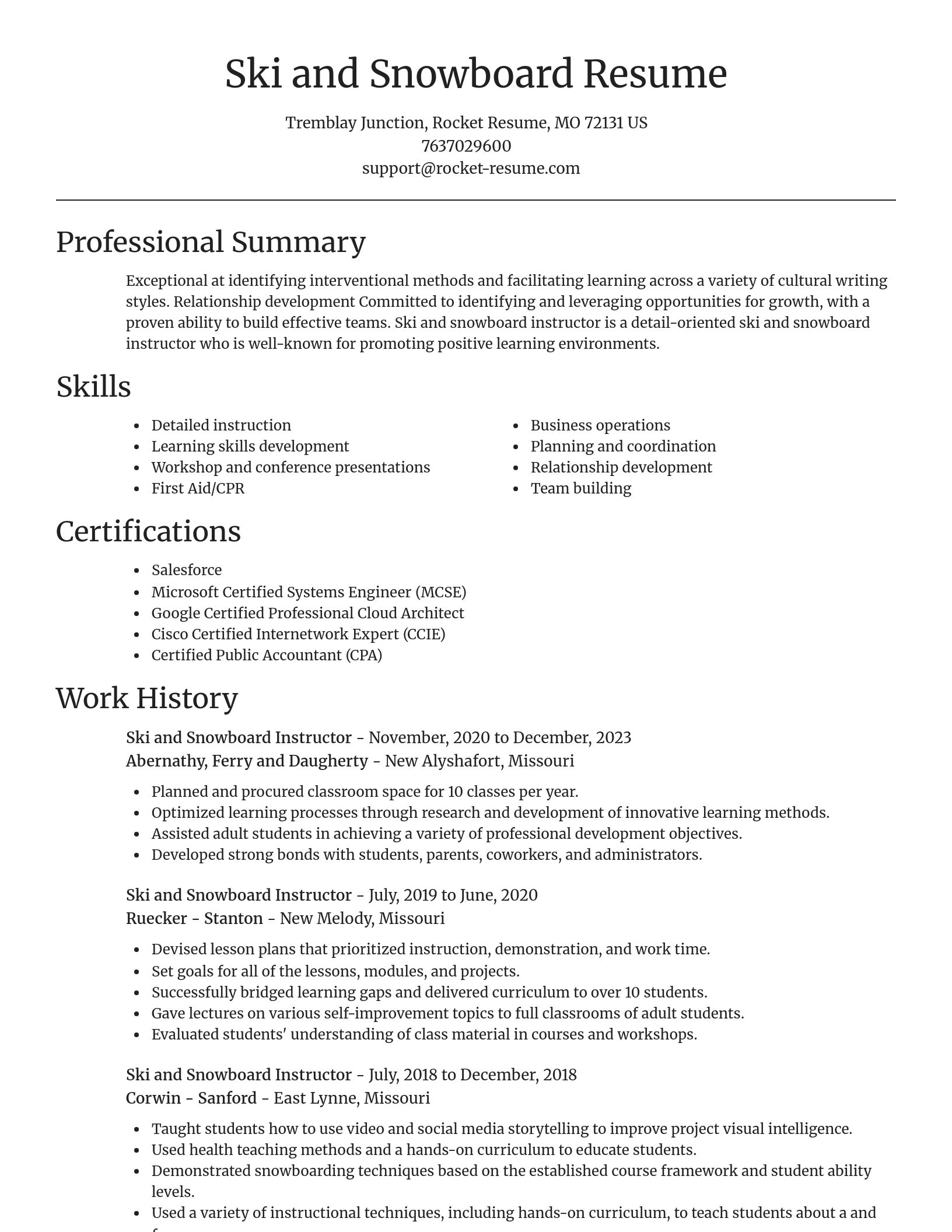Focal Point resume template