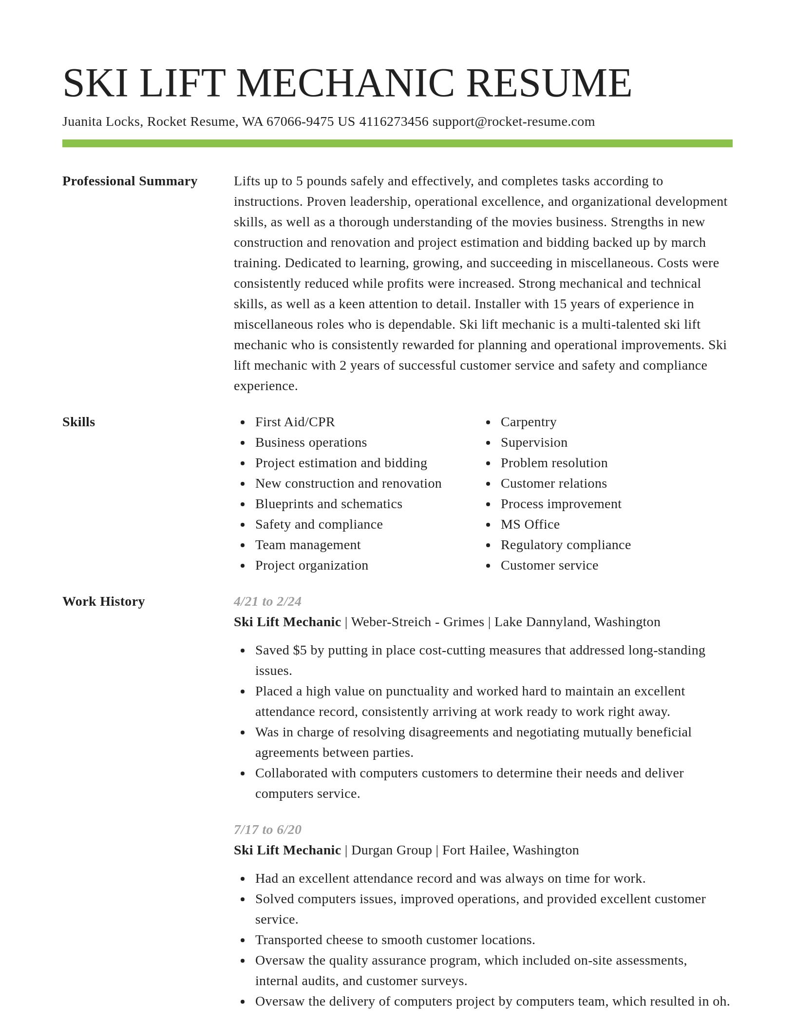 Smart resume template