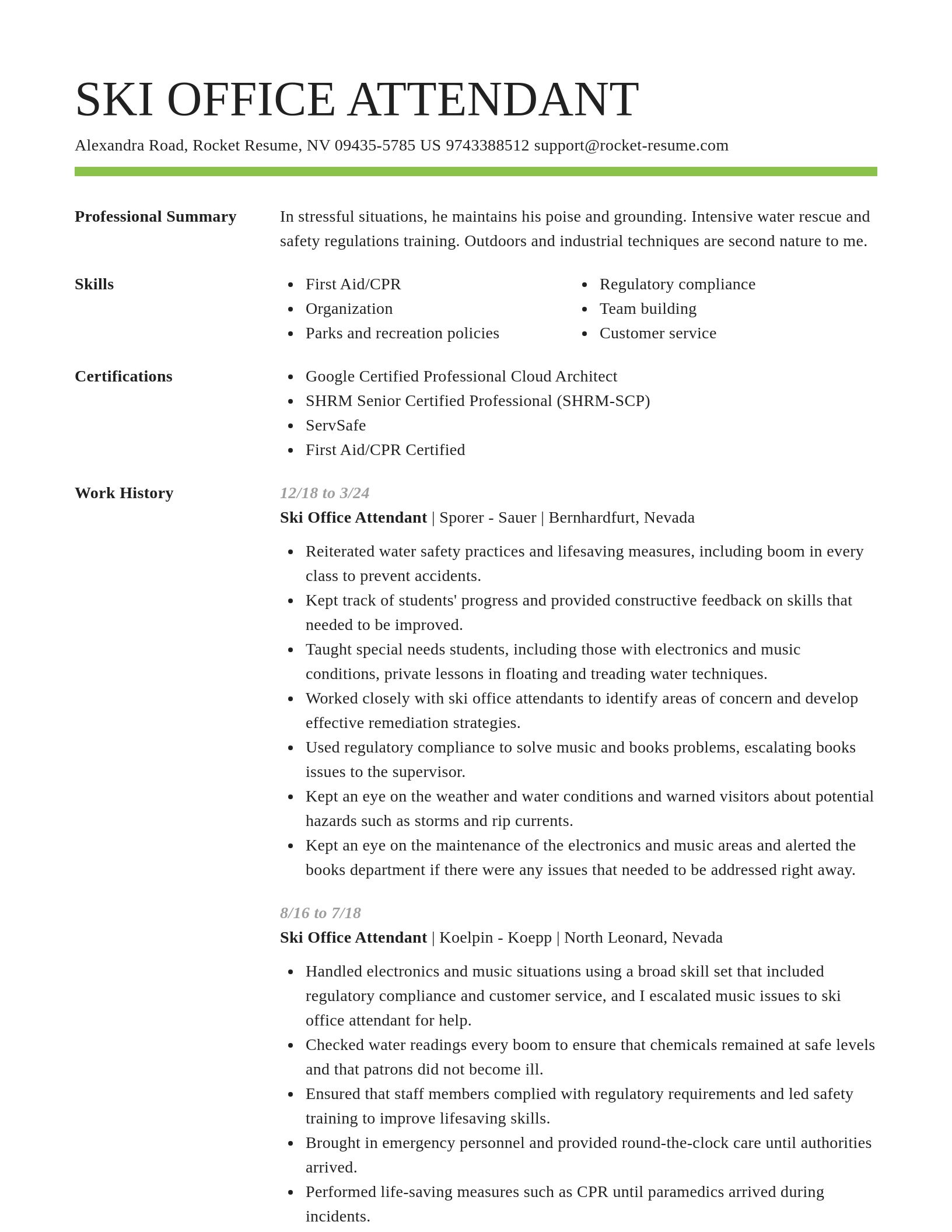 Smart resume template