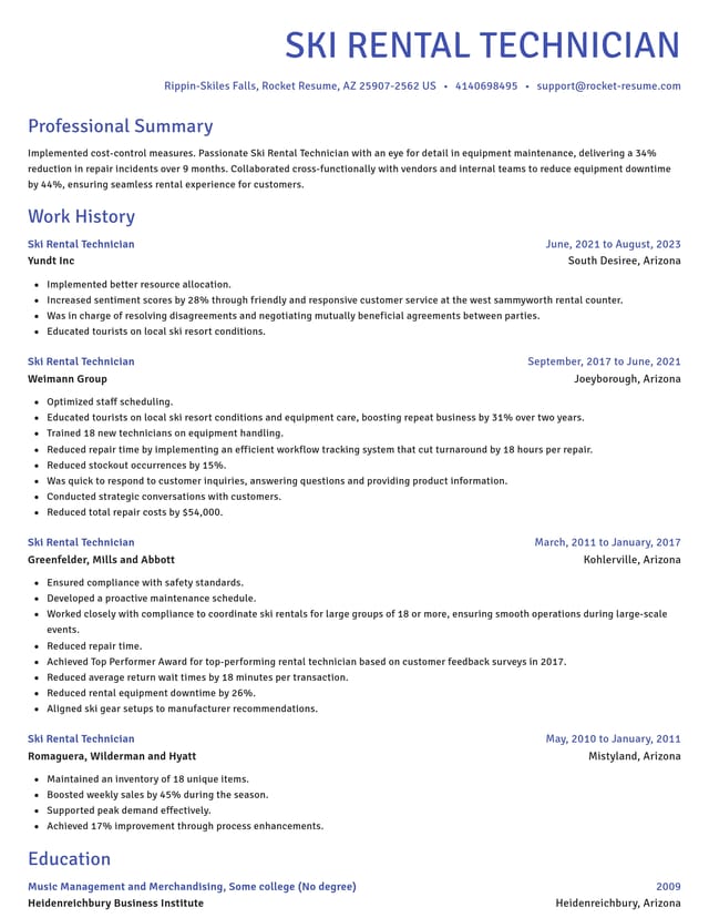 Novel resume template