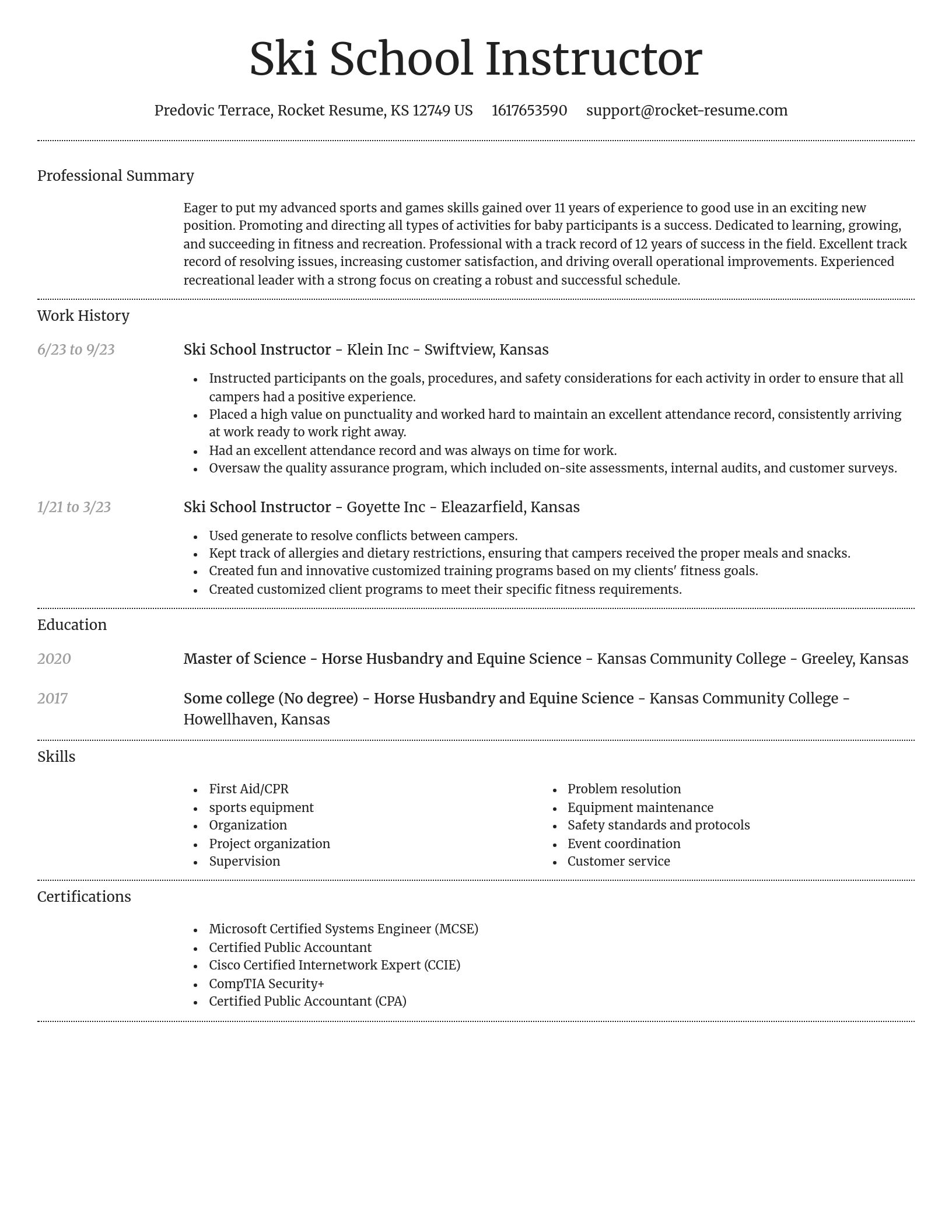 Dignified resume template