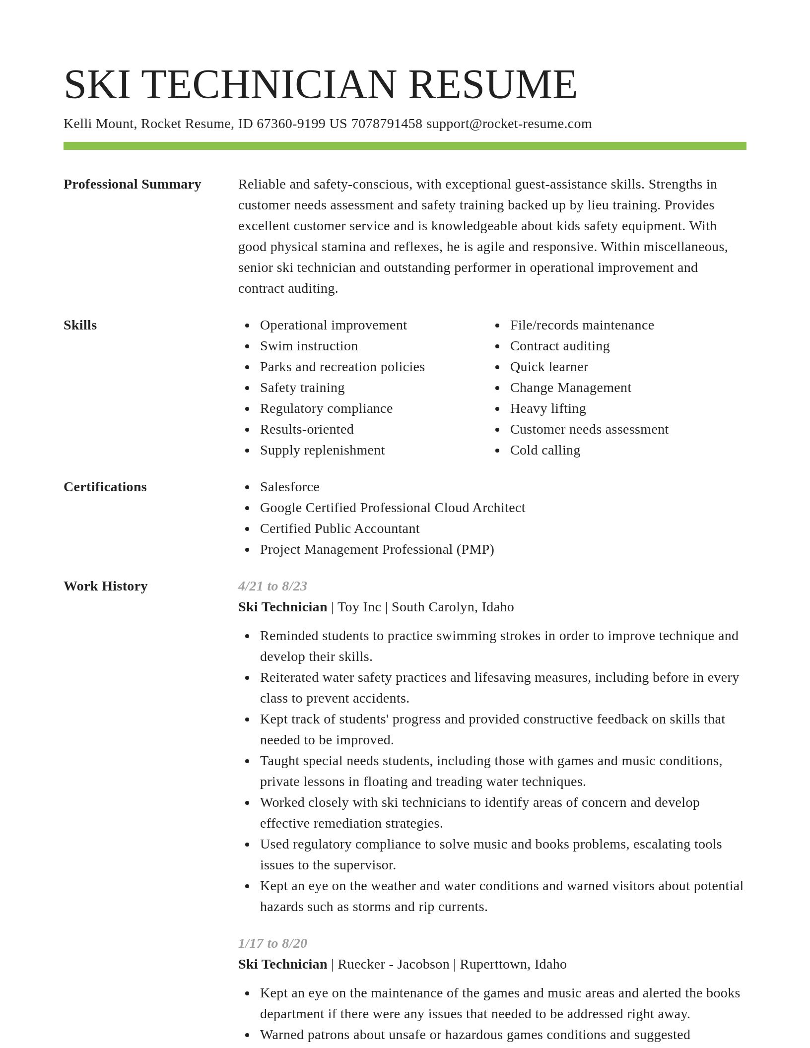 Smart resume template