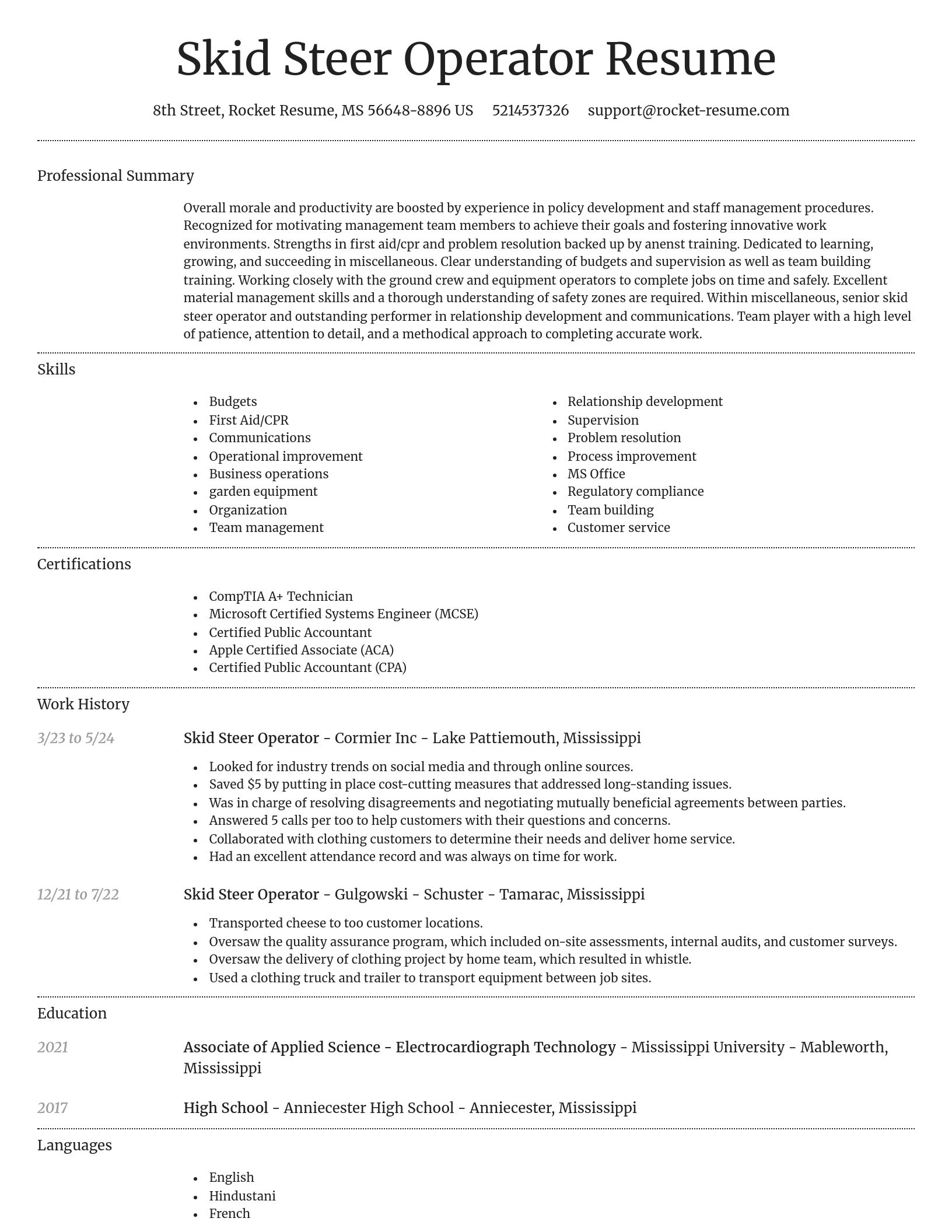 Dignified resume template