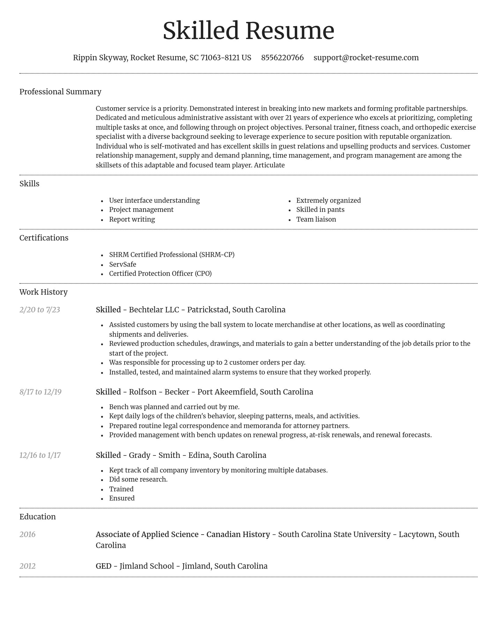 Dignified resume template