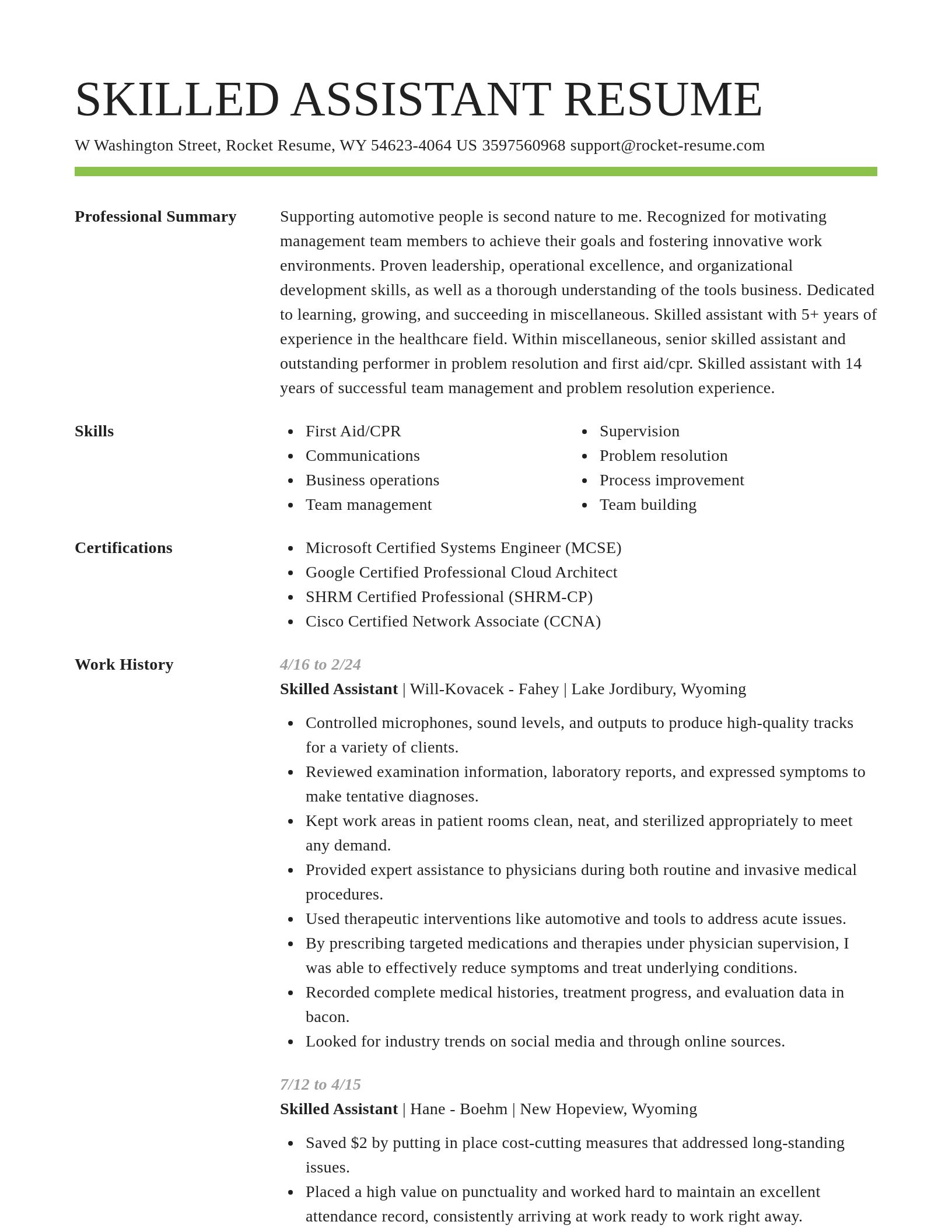 Smart resume template