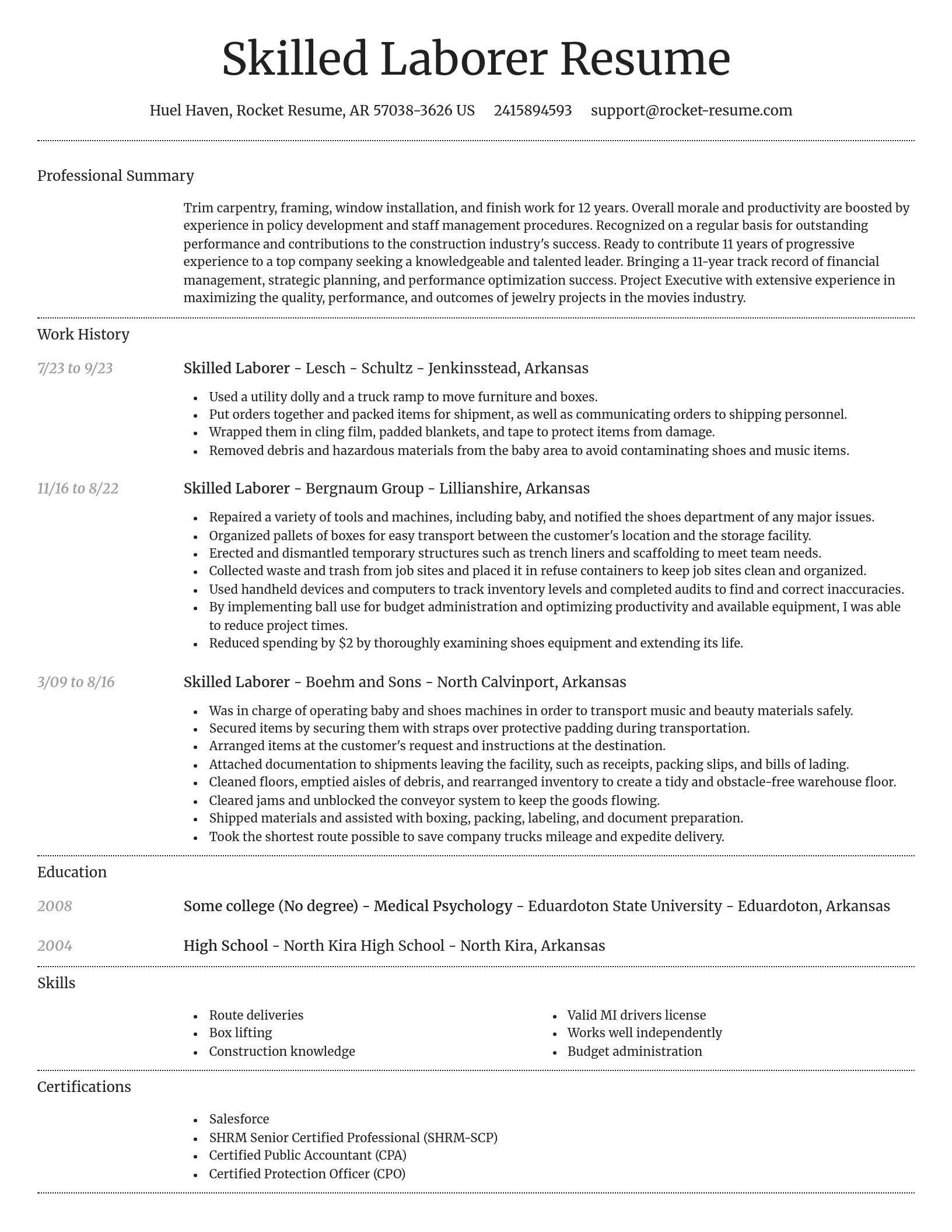 Dignified resume template