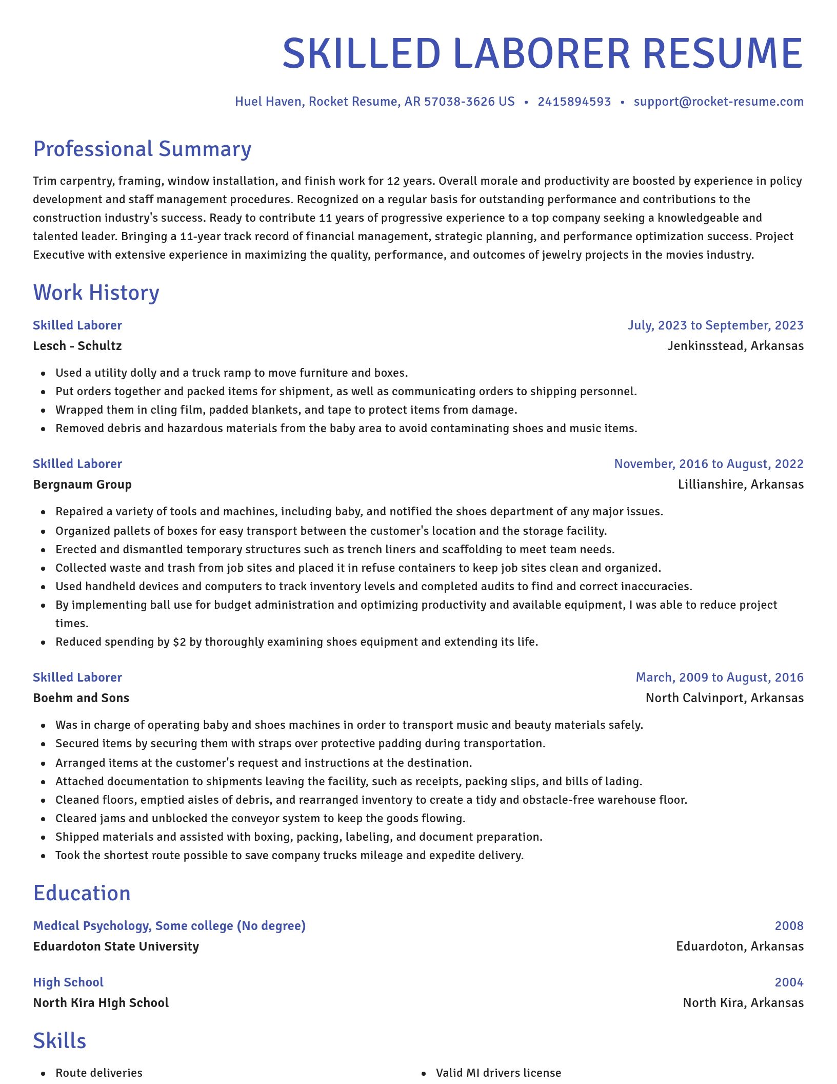 Novel resume template