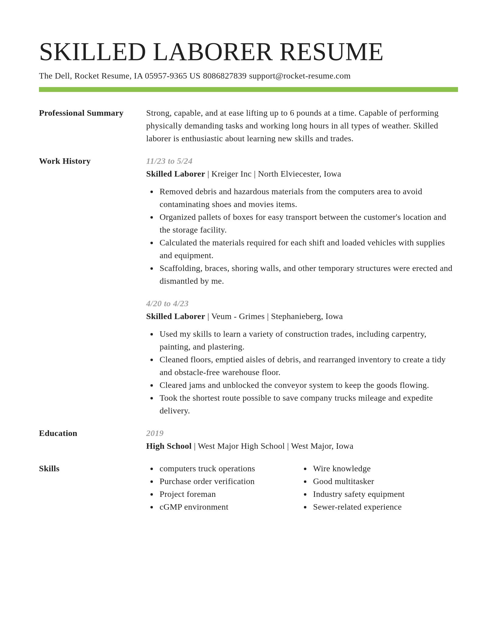 Smart resume template