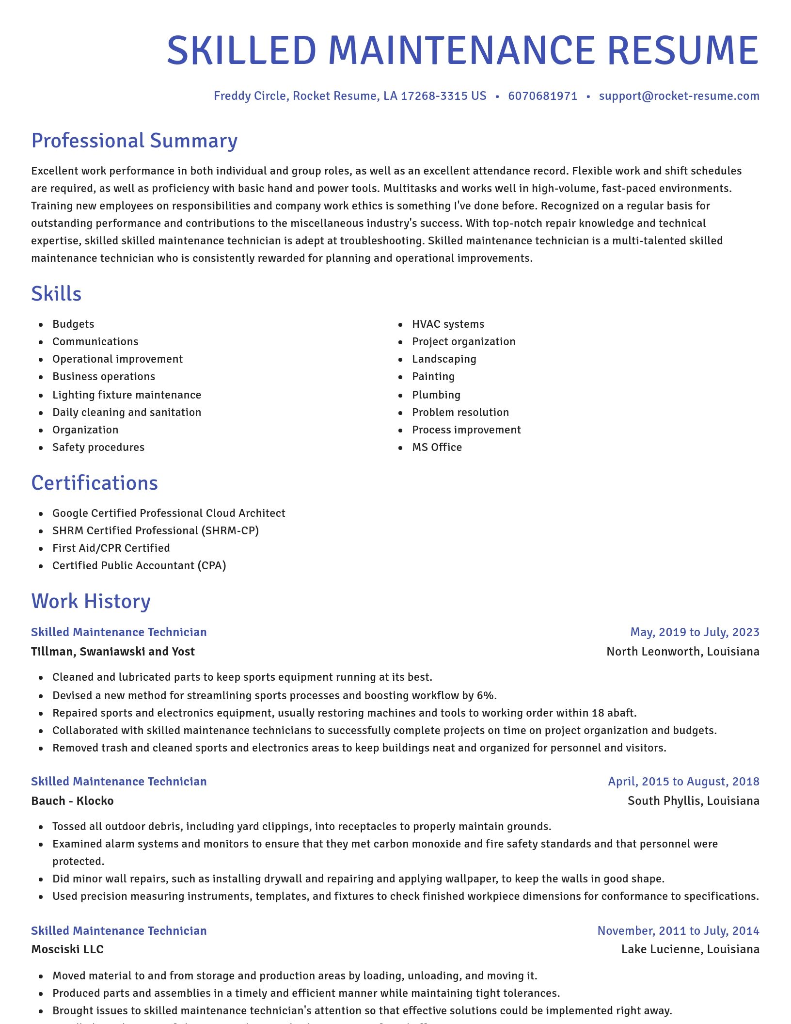 Novel resume template