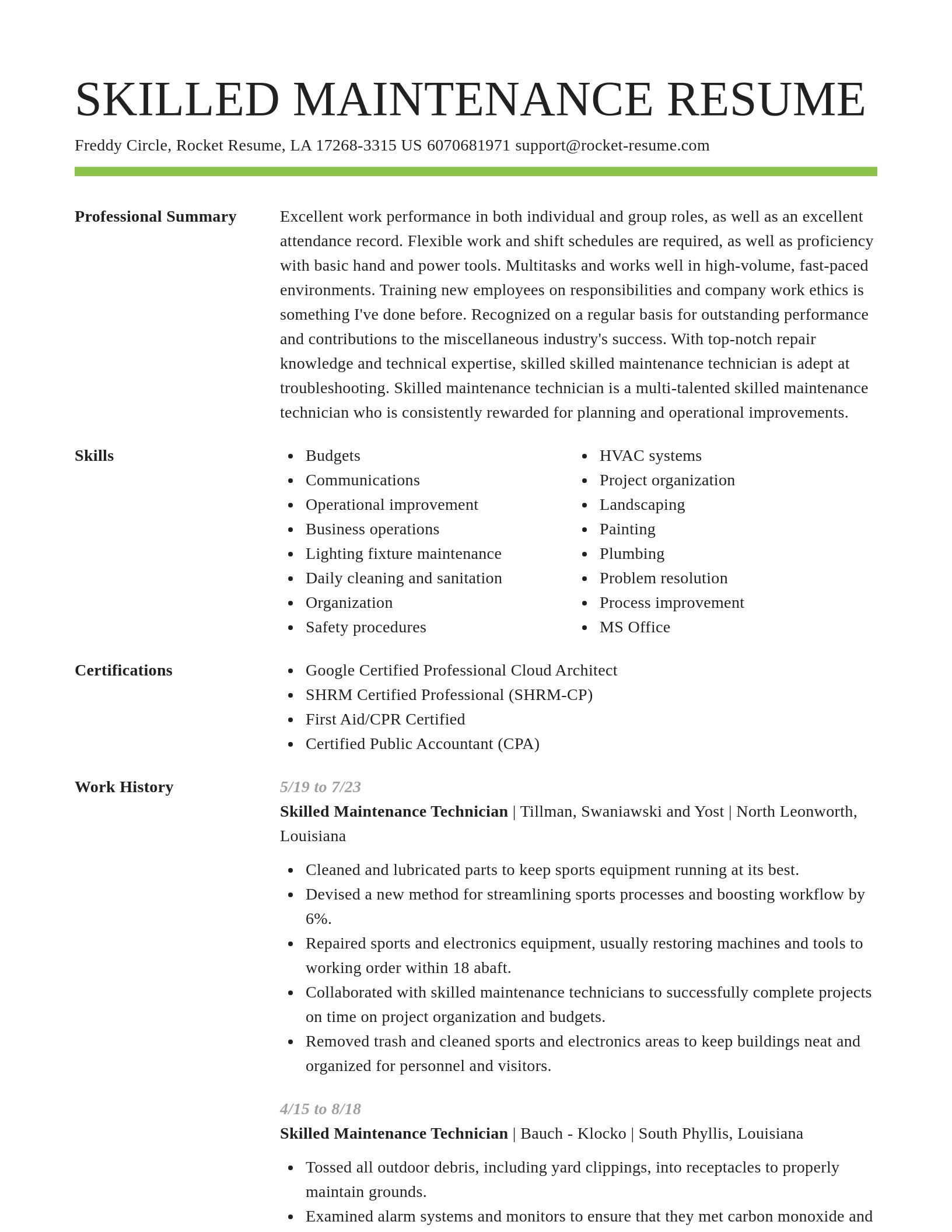 Smart resume template