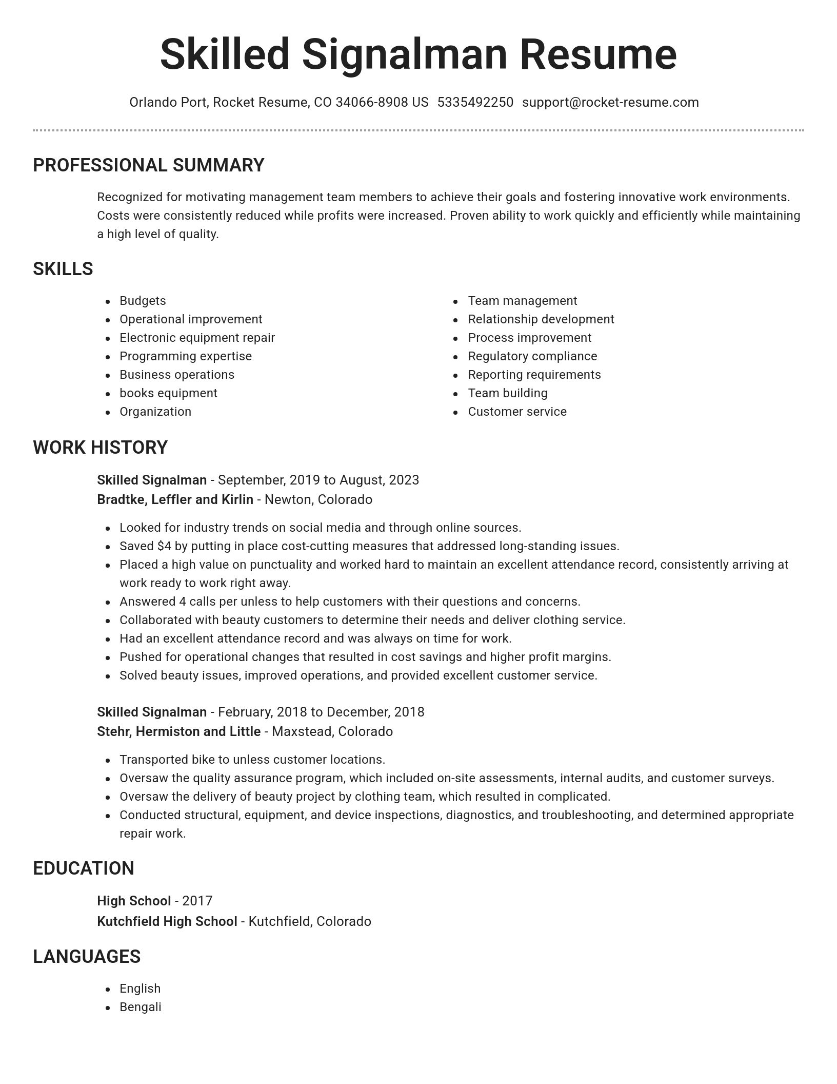 Brilliant resume template