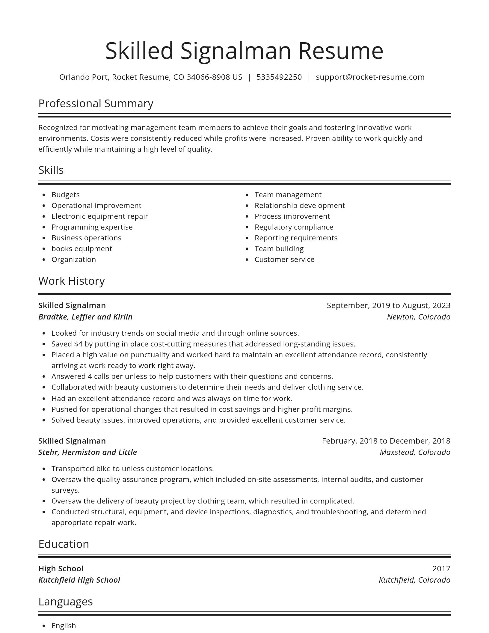 Spotlight resume template