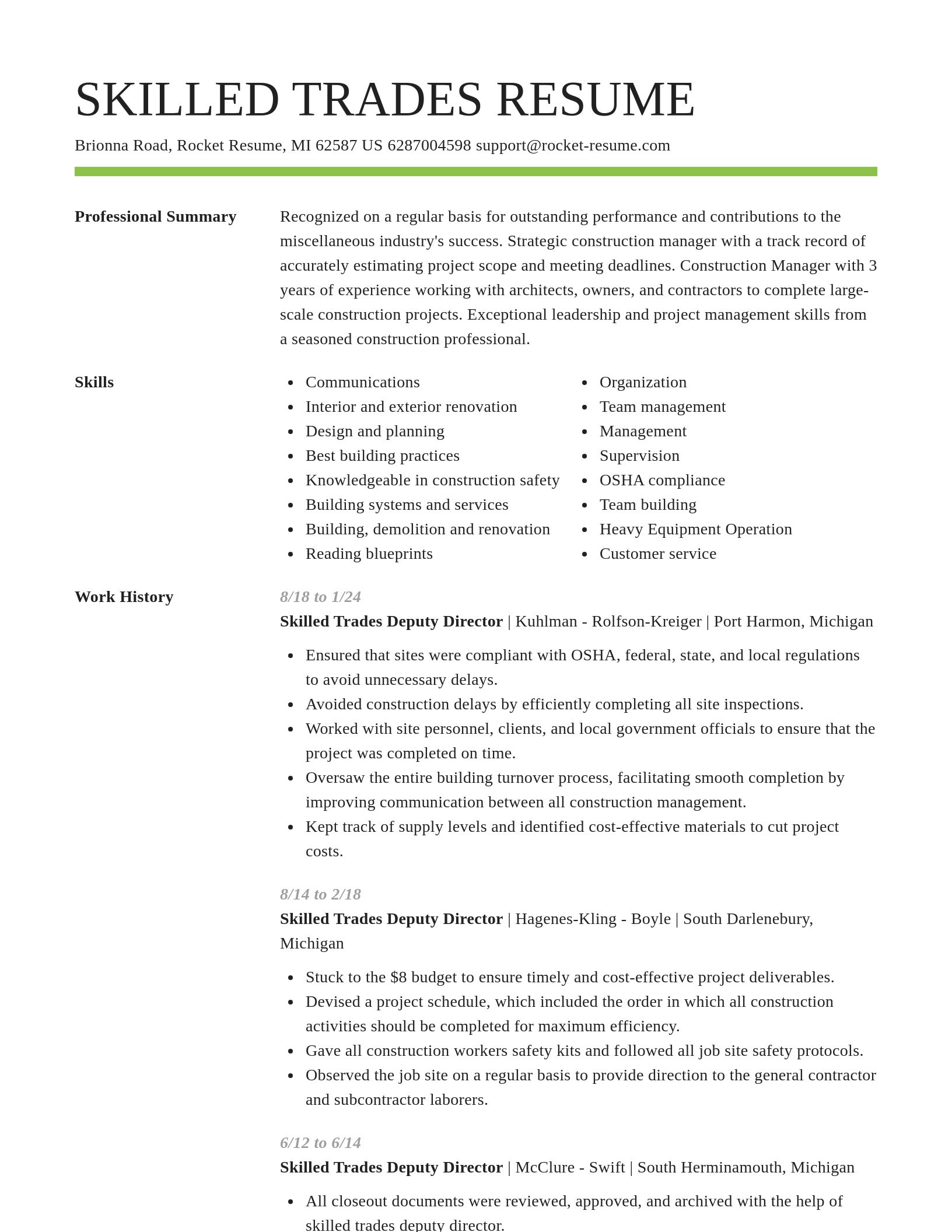 Smart resume template