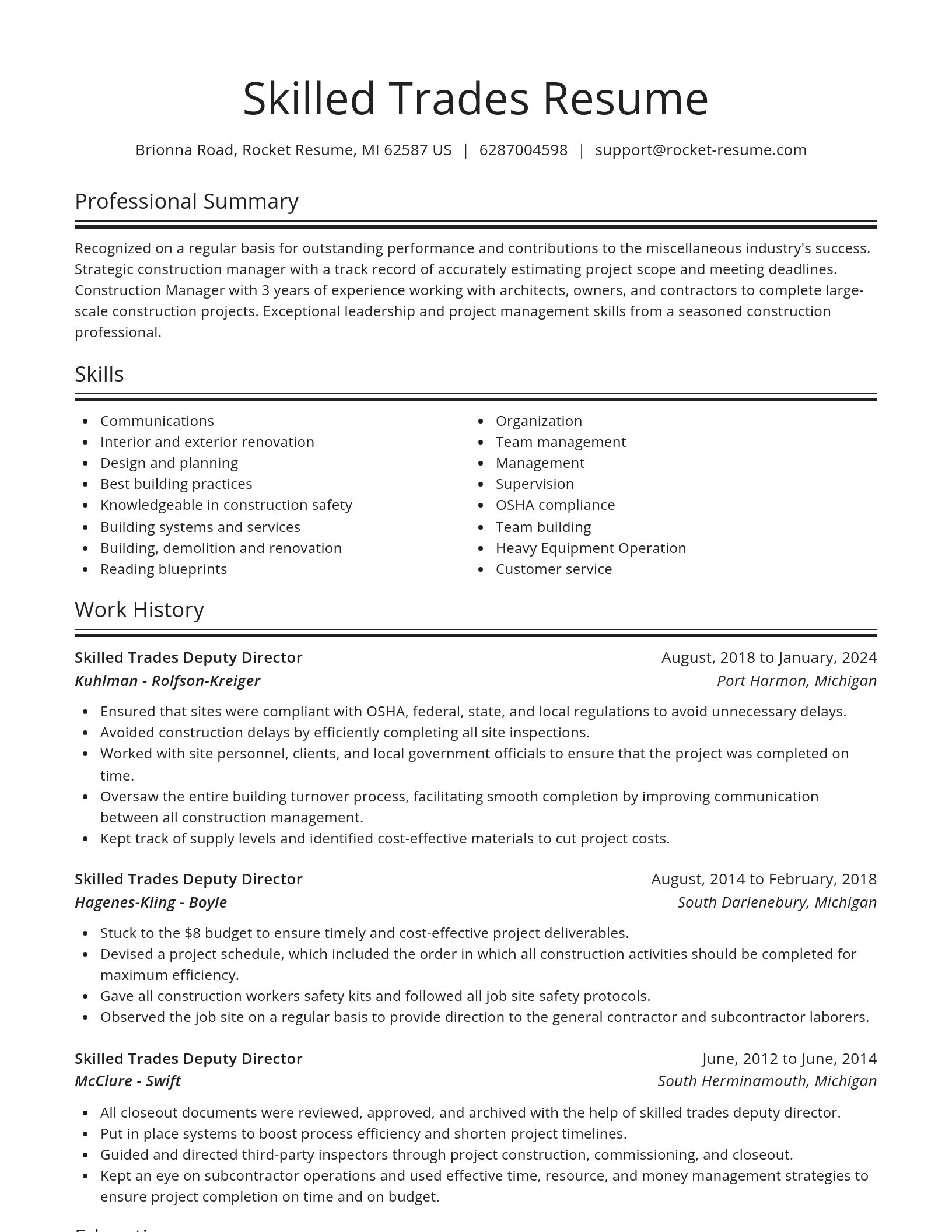 Spotlight resume template