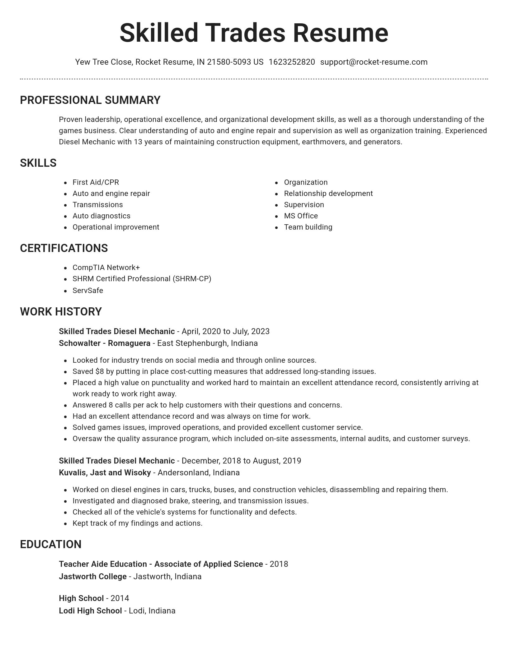 Brilliant resume template