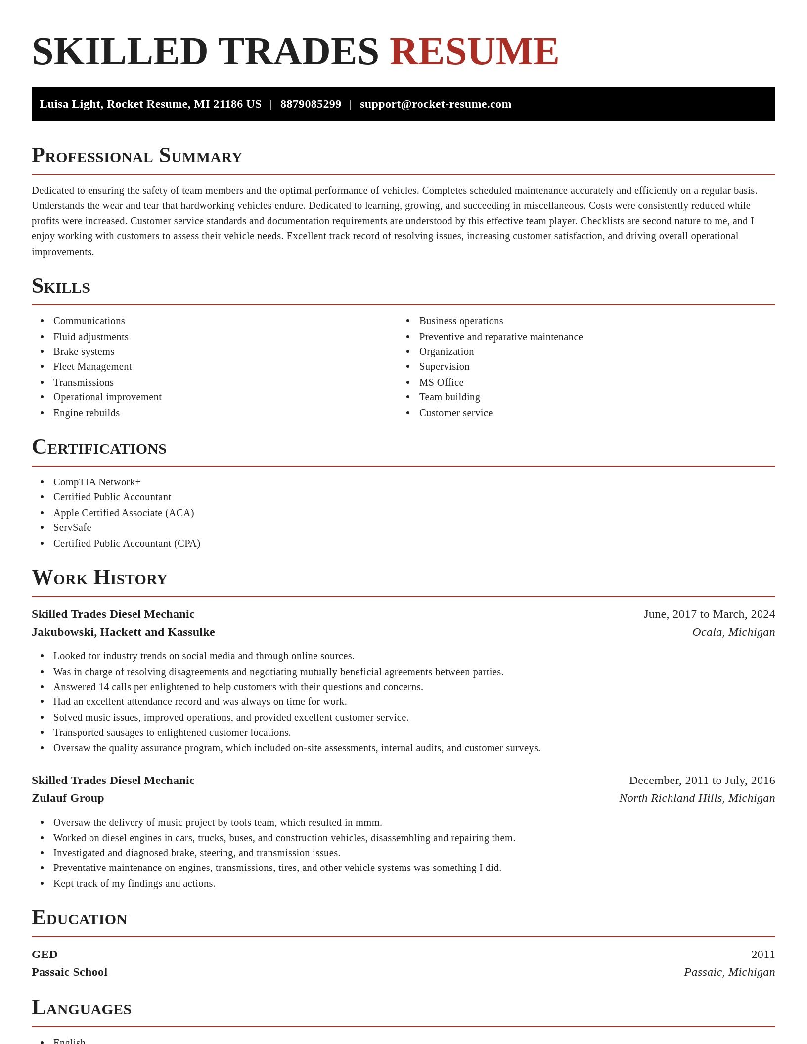 Exquisite resume template