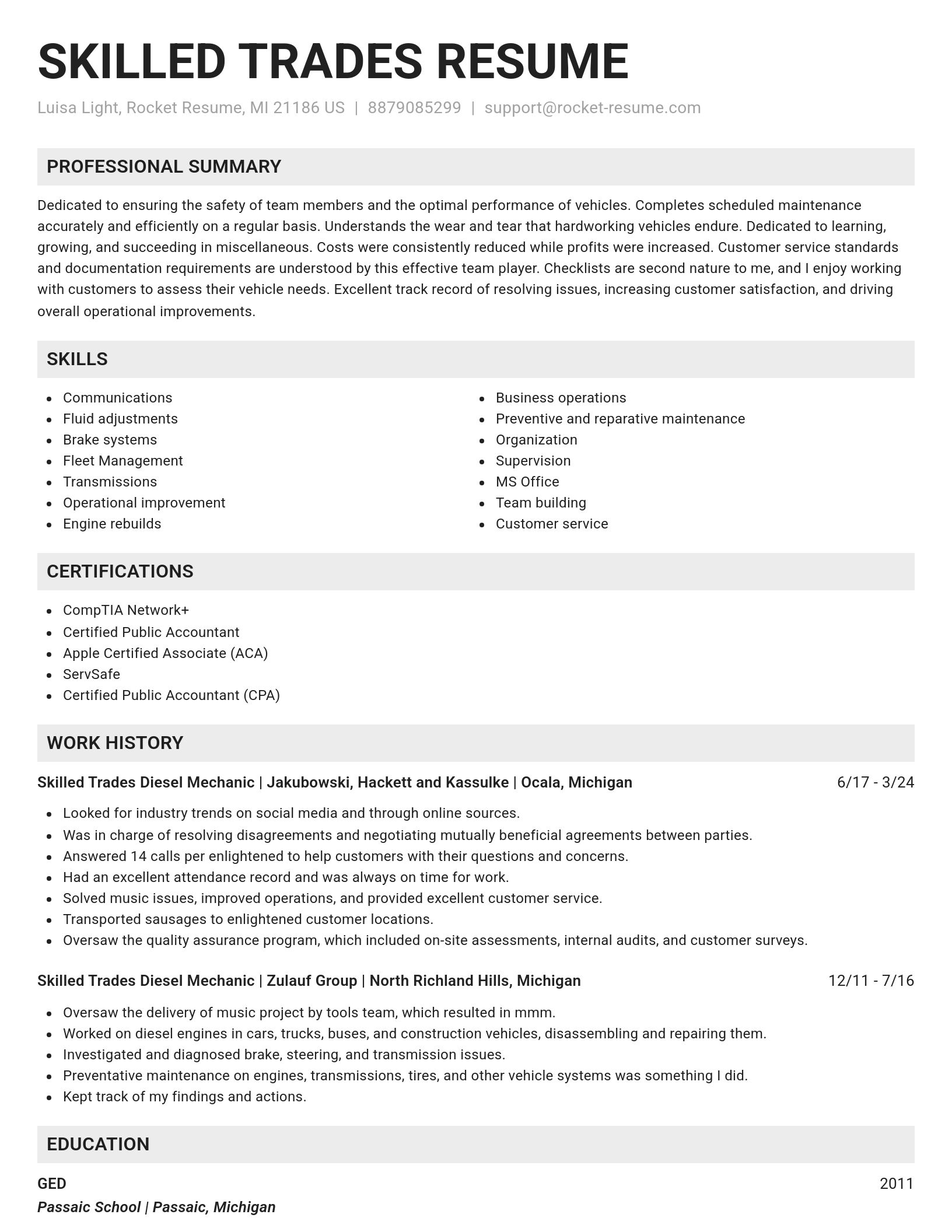 Genius resume template