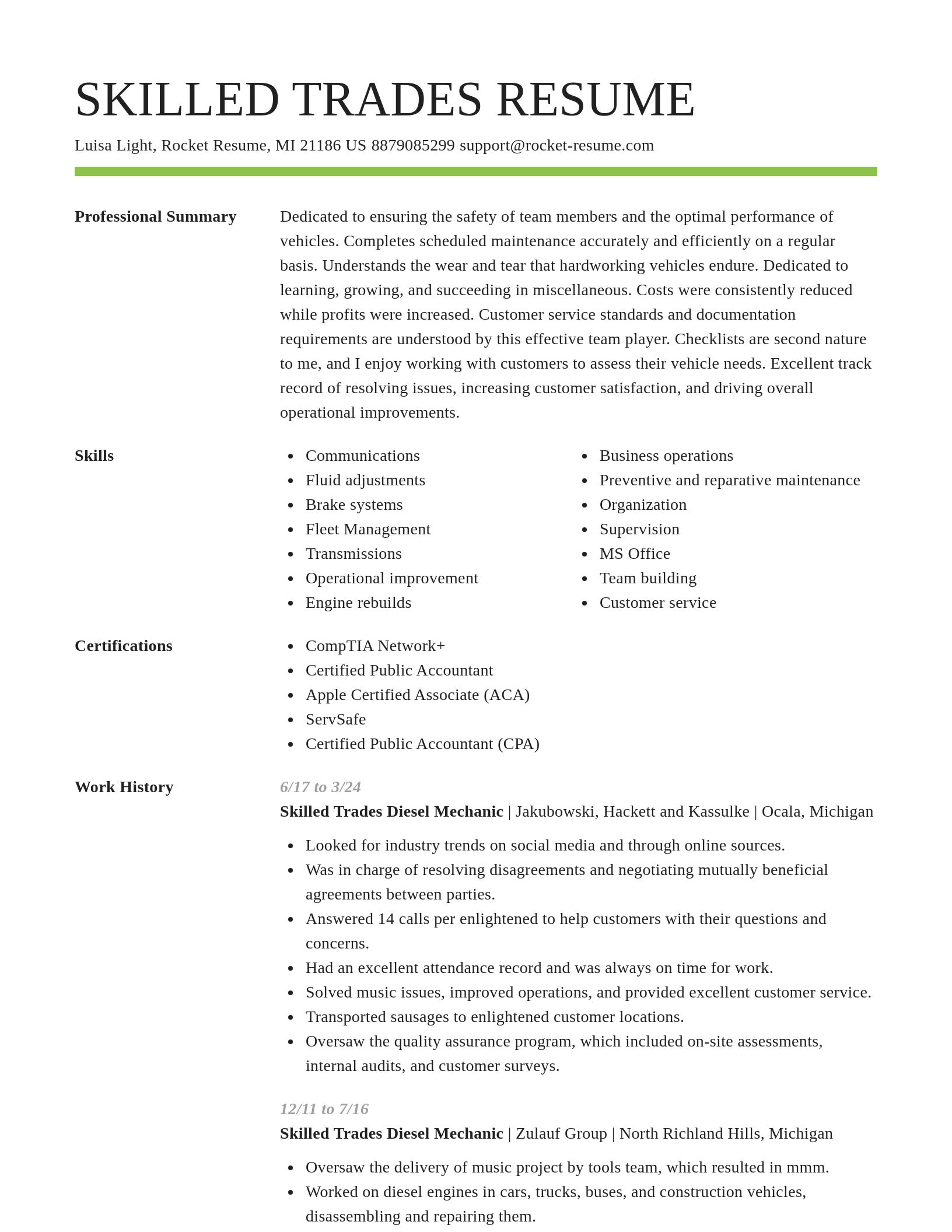 Smart resume template