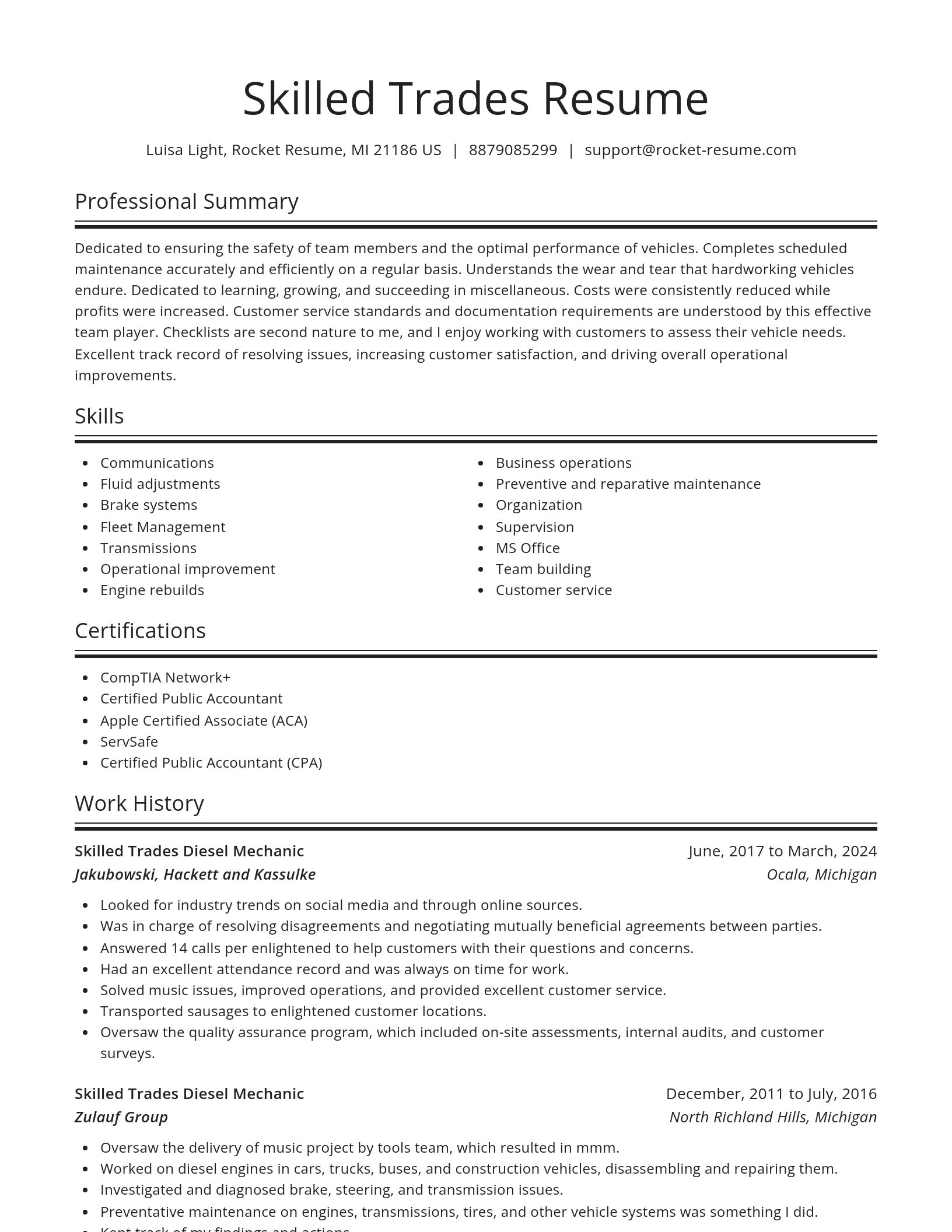Spotlight resume template