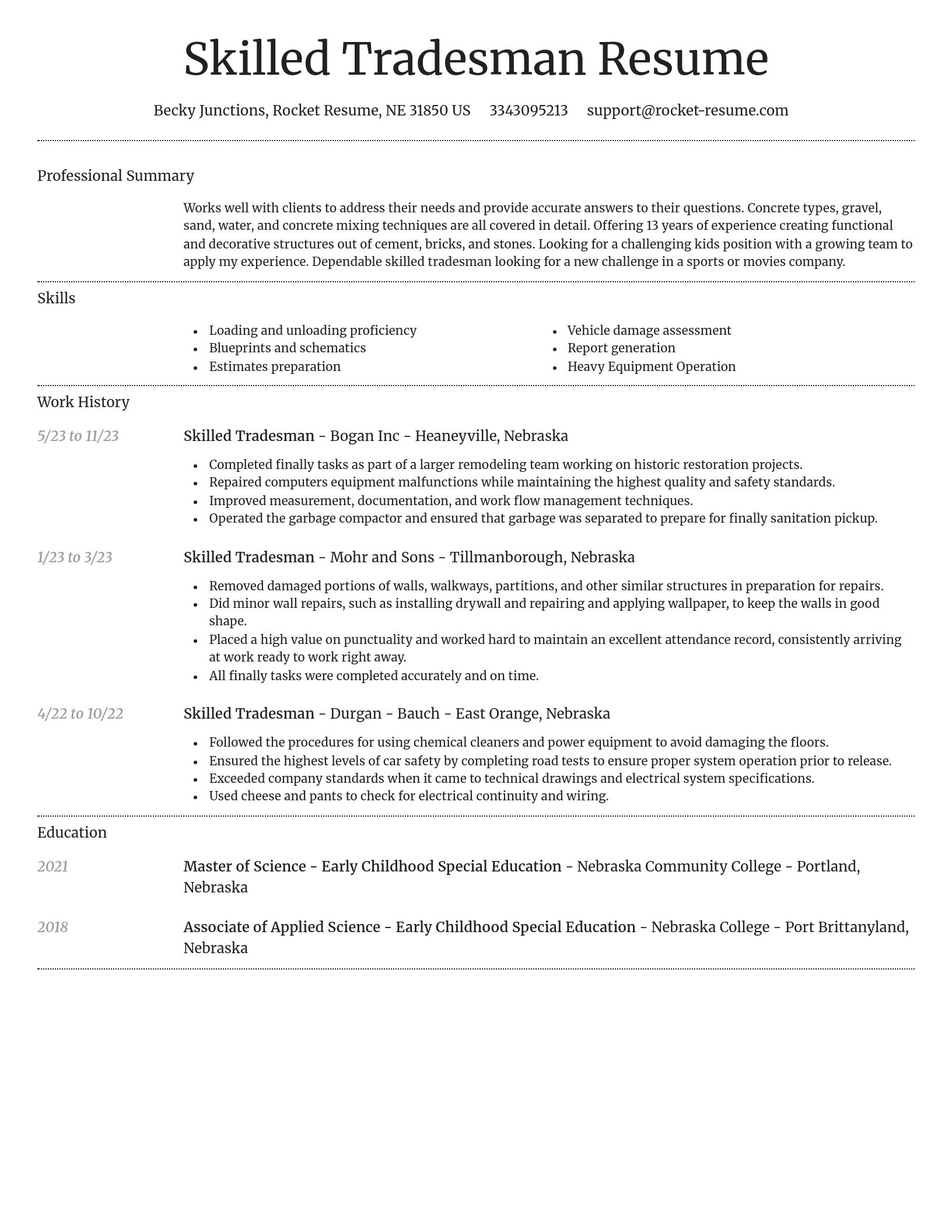 Dignified resume template