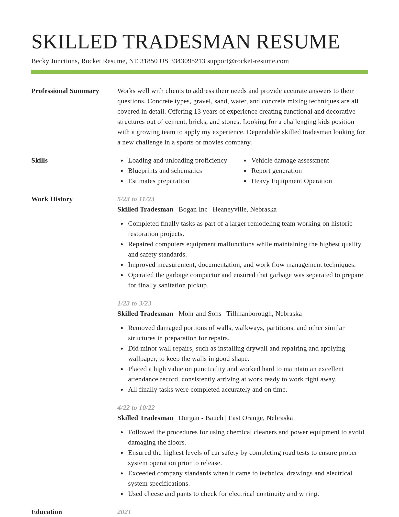 Smart resume template