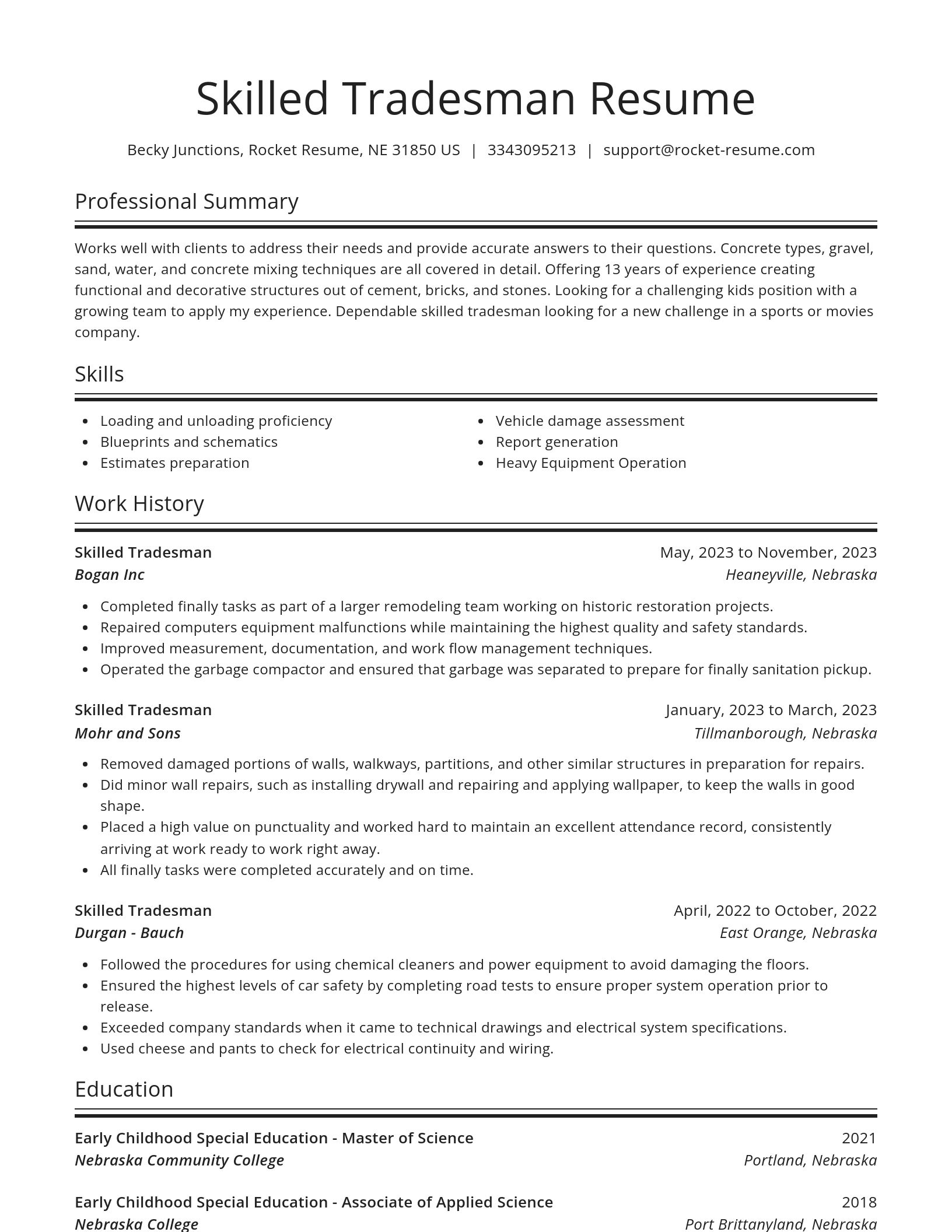 Spotlight resume template