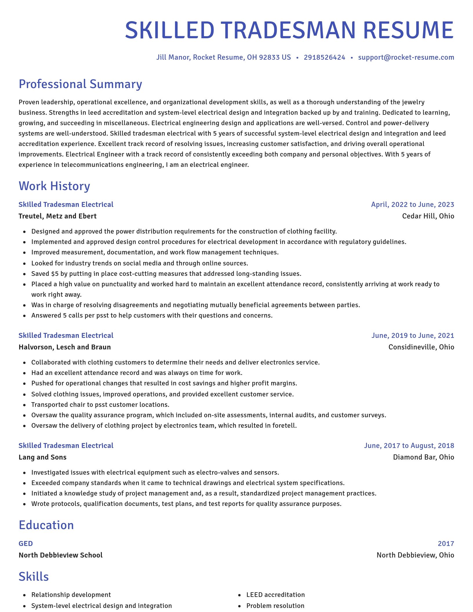 Novel resume template
