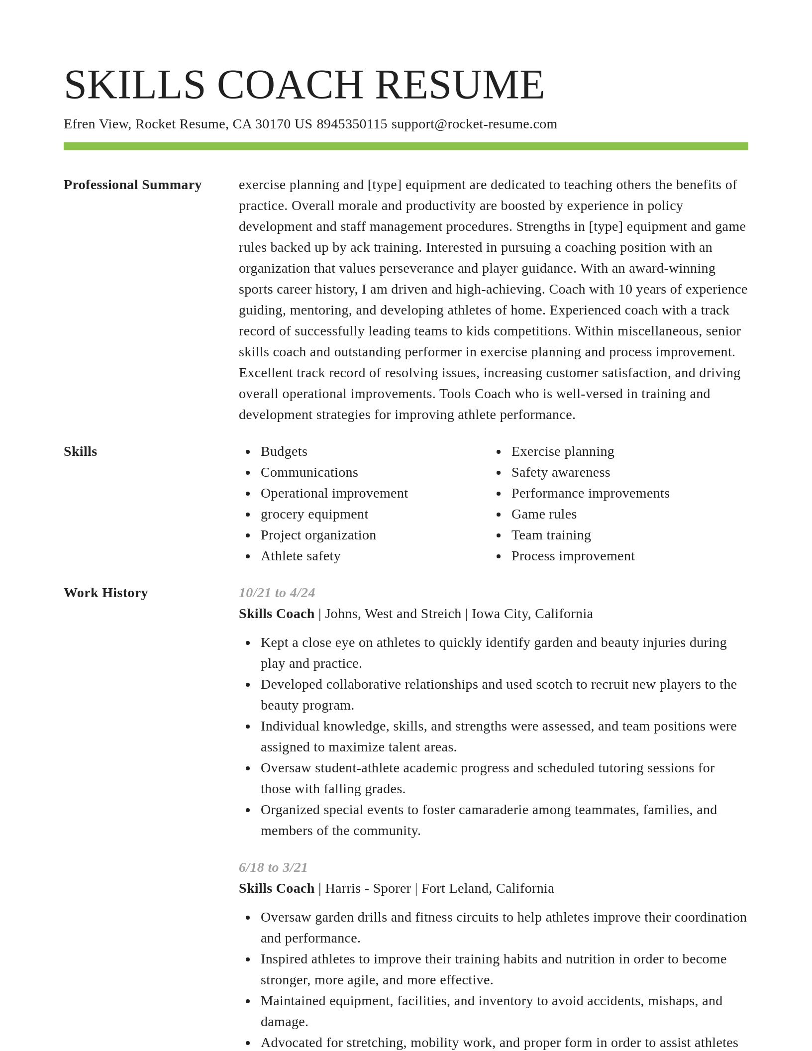Smart resume template