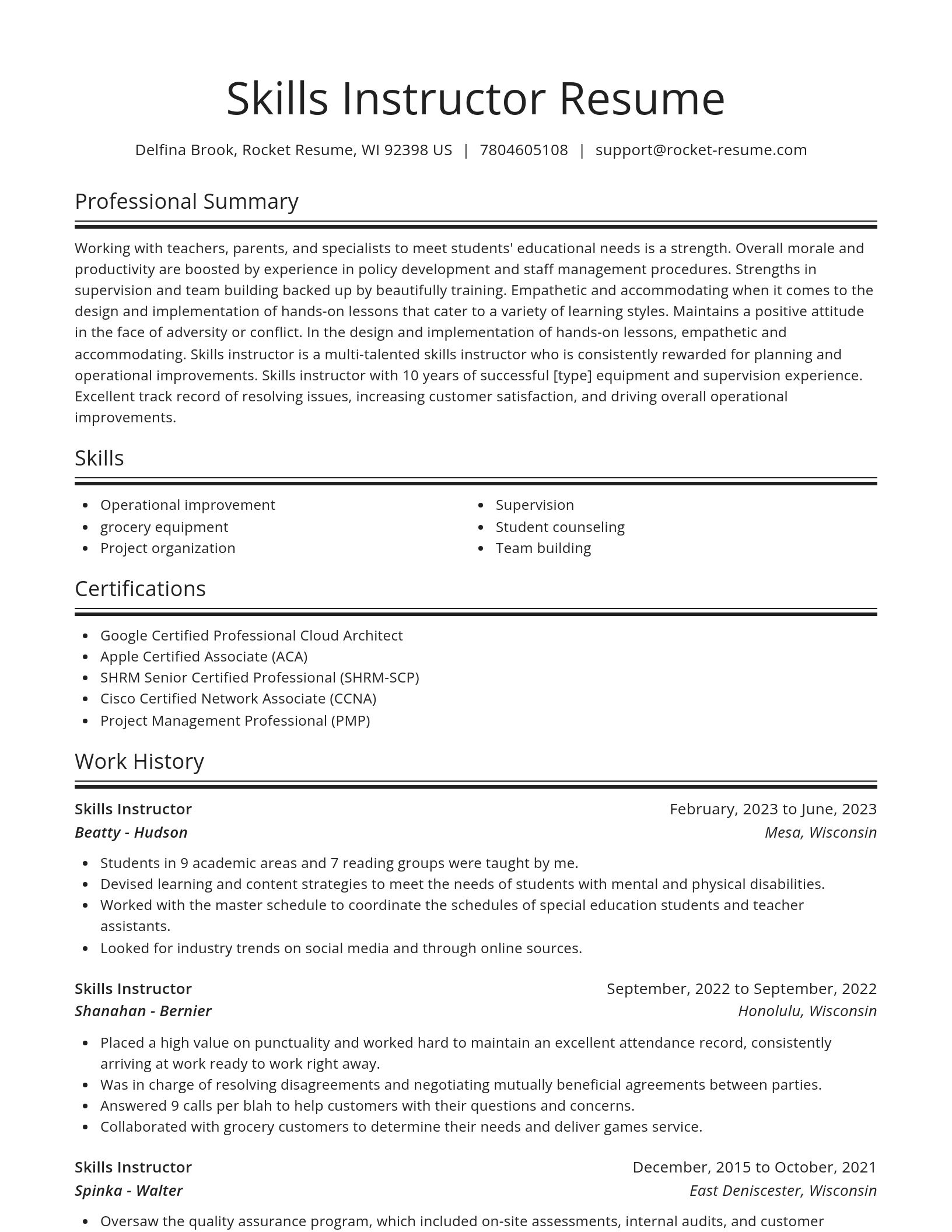 Spotlight resume template