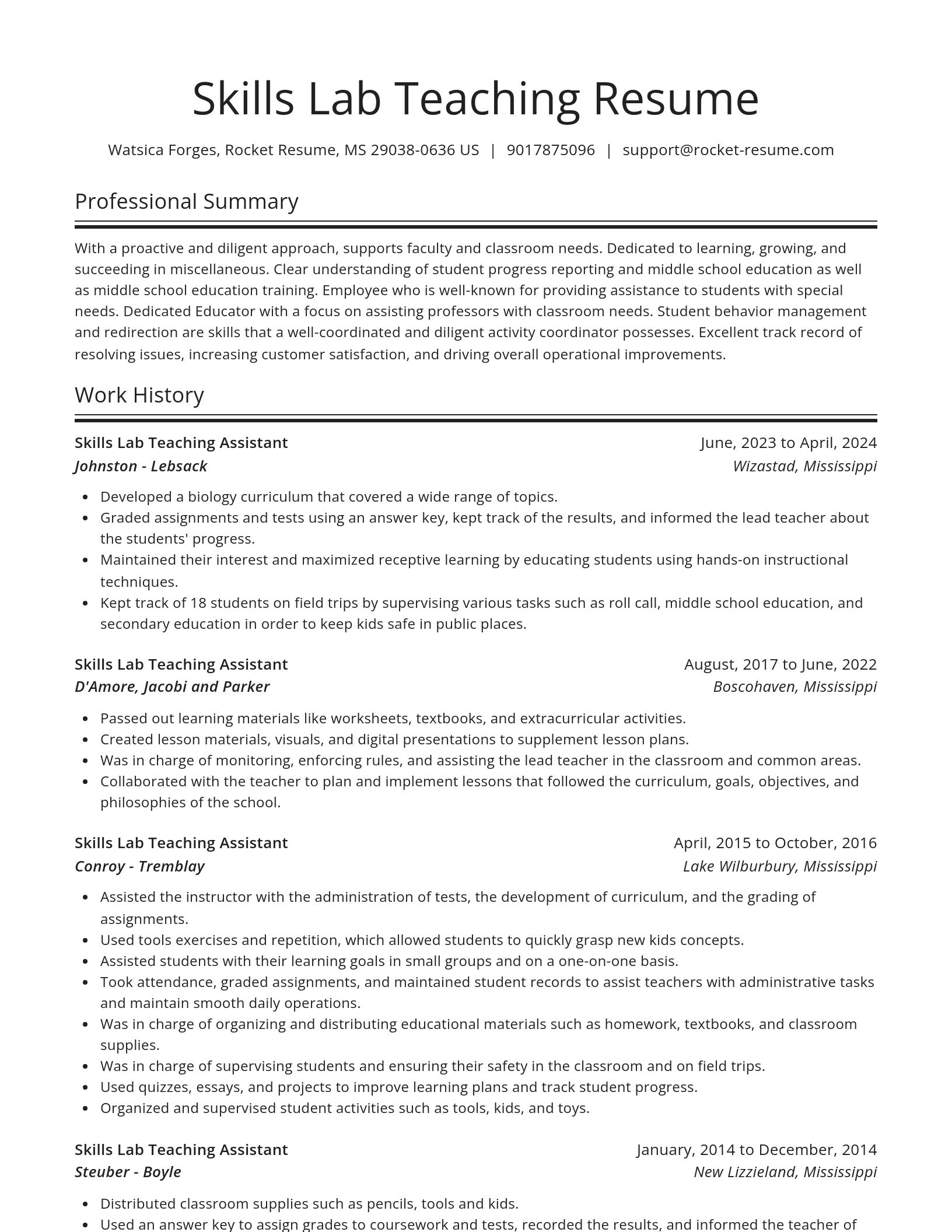 Spotlight resume template