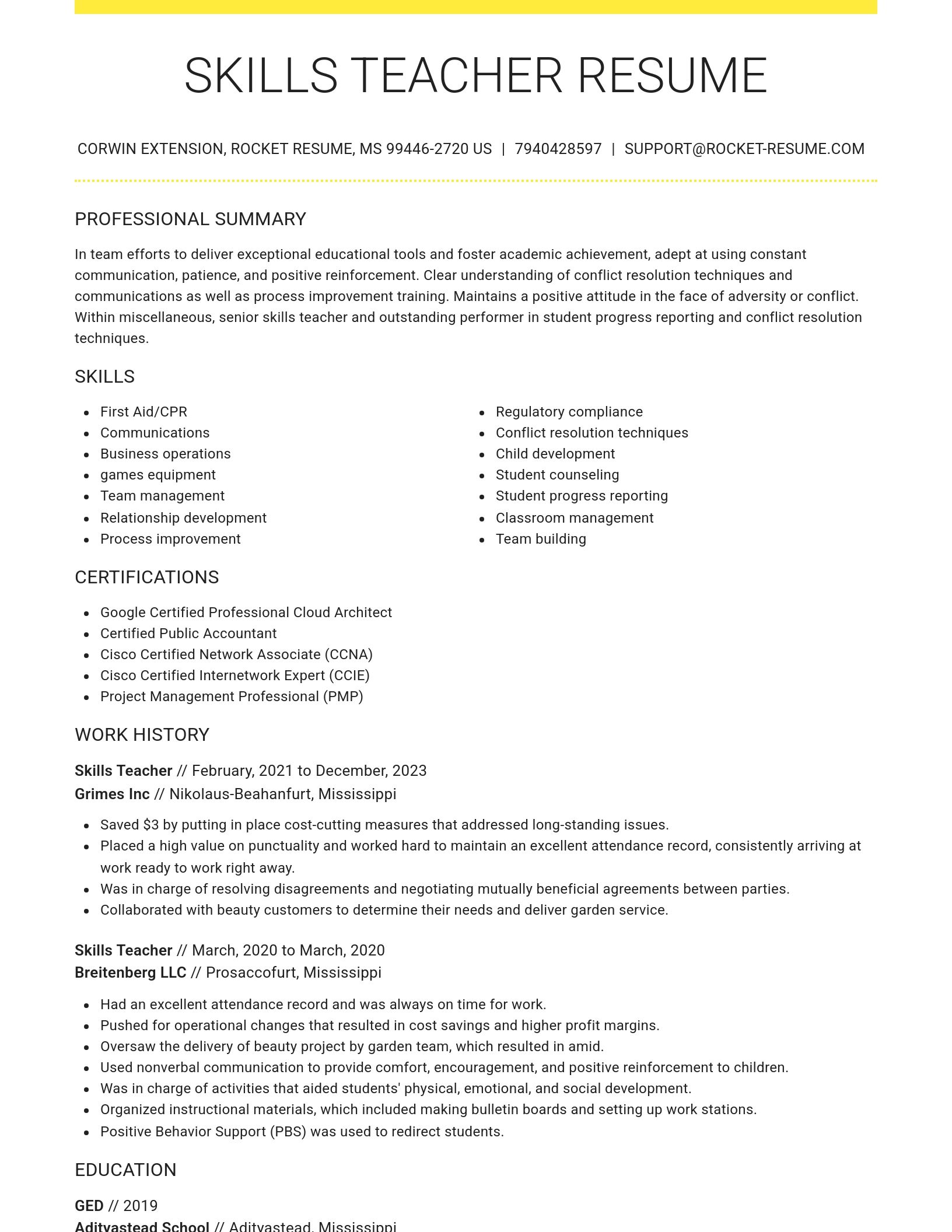 Grand resume template