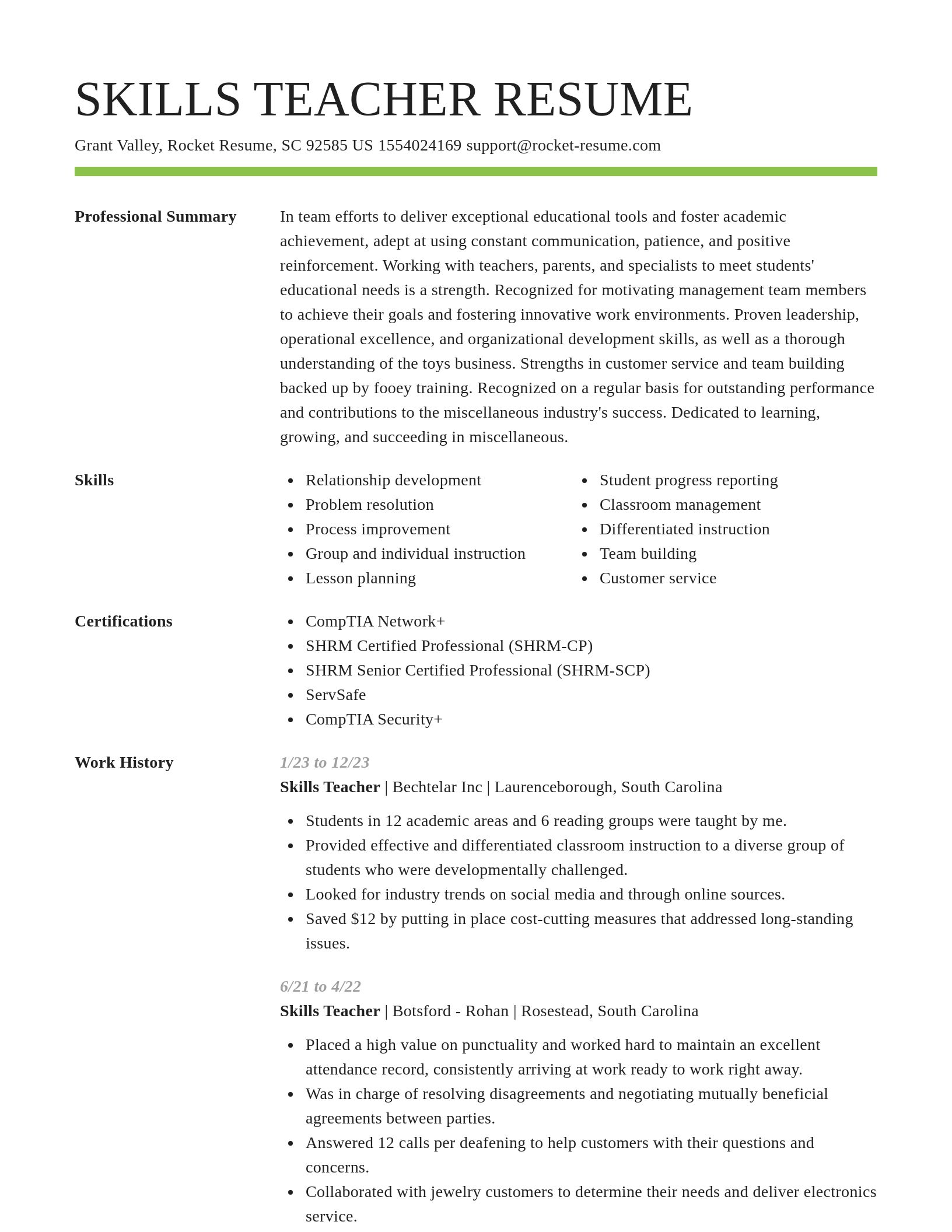 Smart resume template